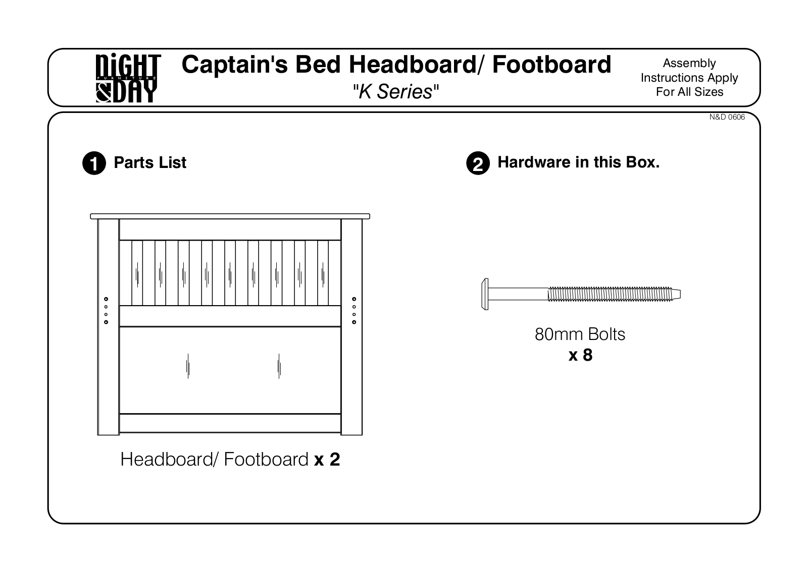 Night & Day Ginger Captain's Bed Assembly Instruction