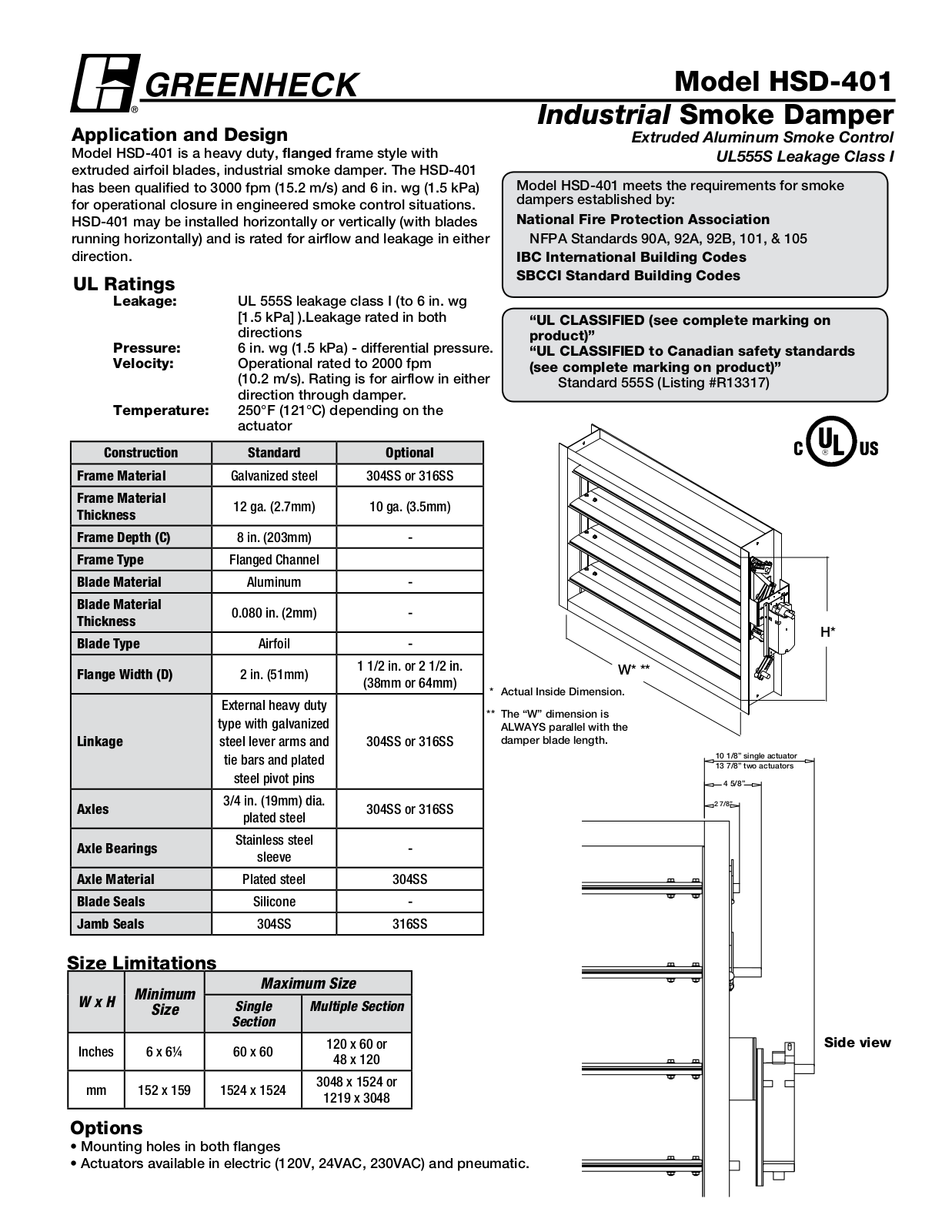 Greenheck Hsd-401 User Manual