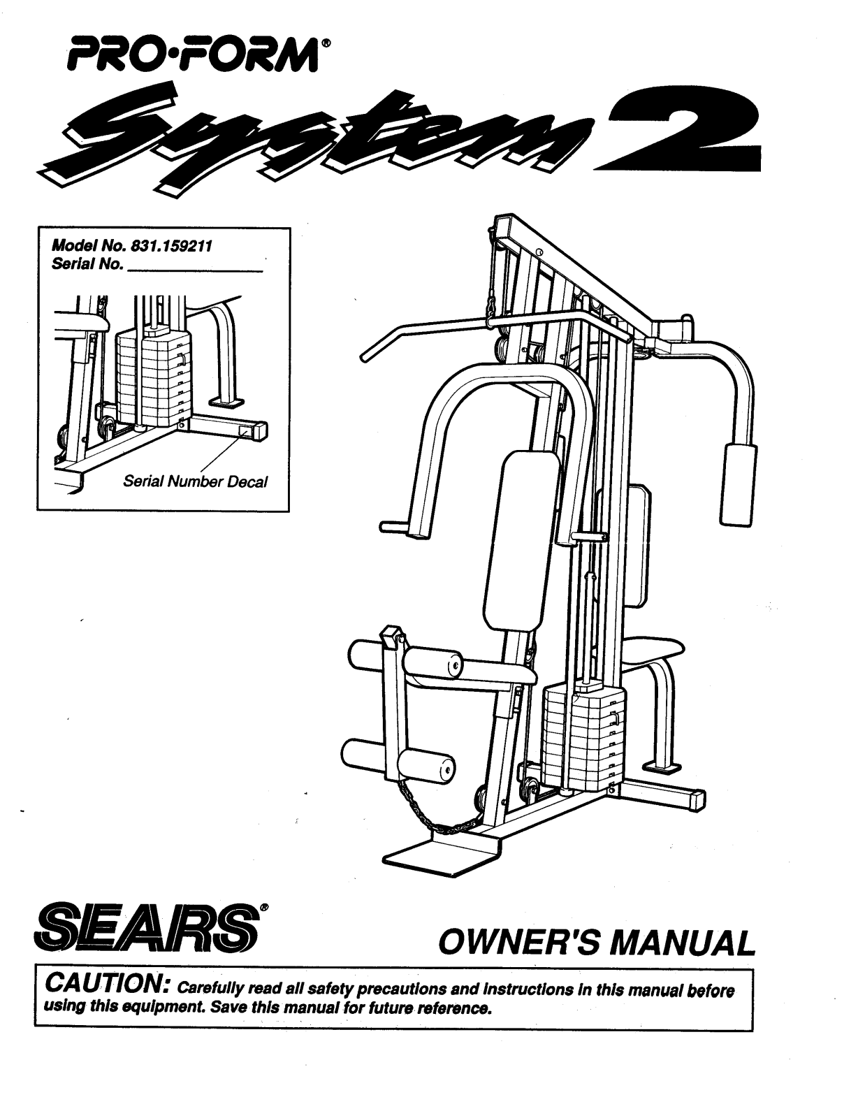 ProForm 159211, 159212 User Manual