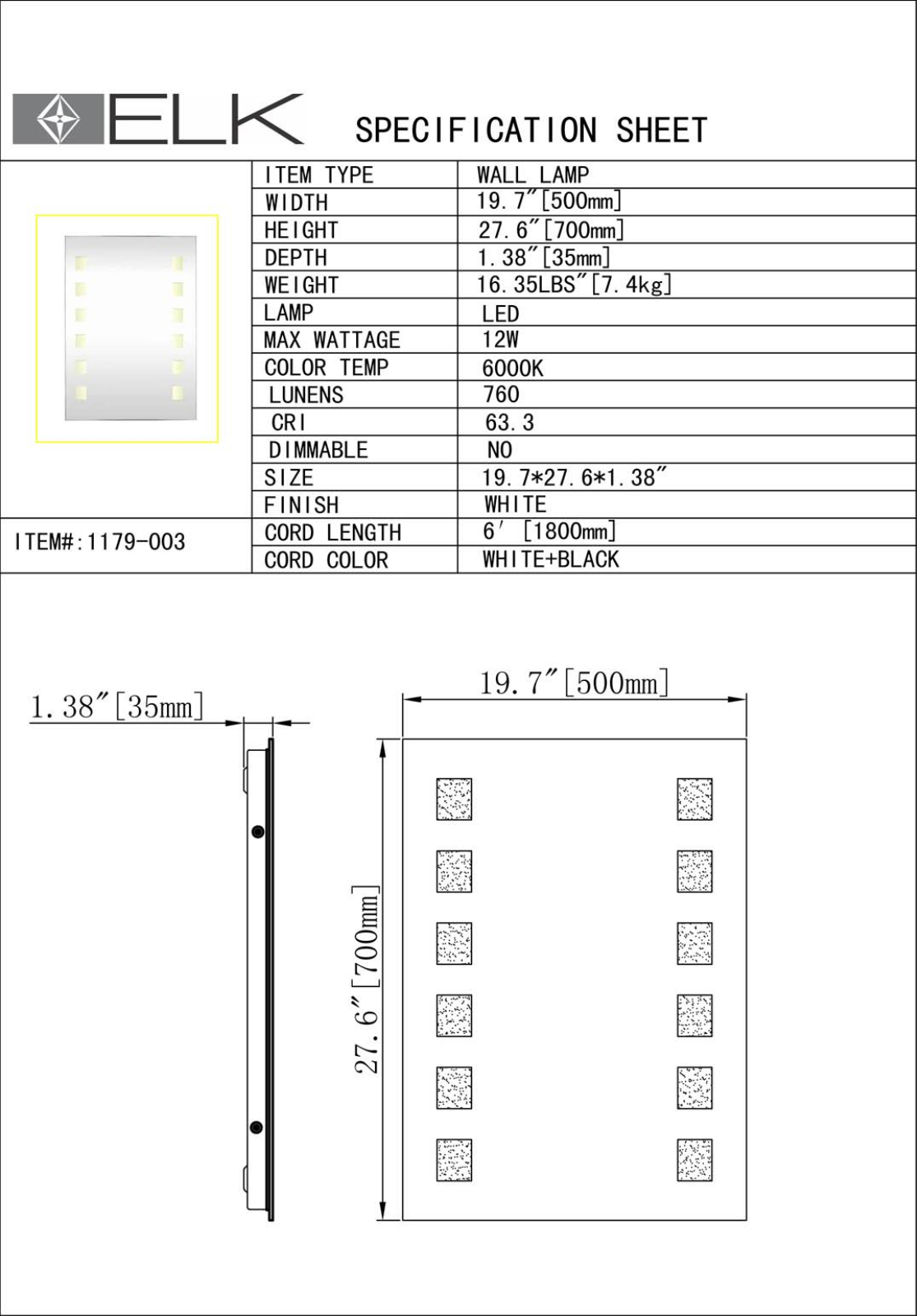 ELK Home 1179003 User Manual