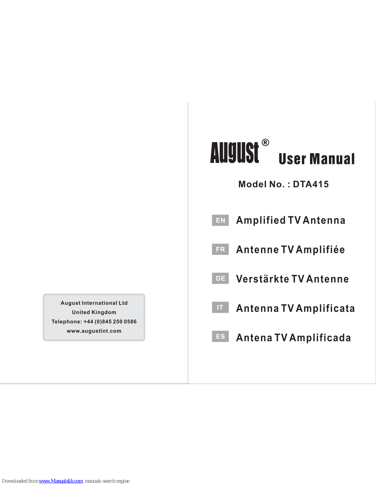 August DTA415 User Manual