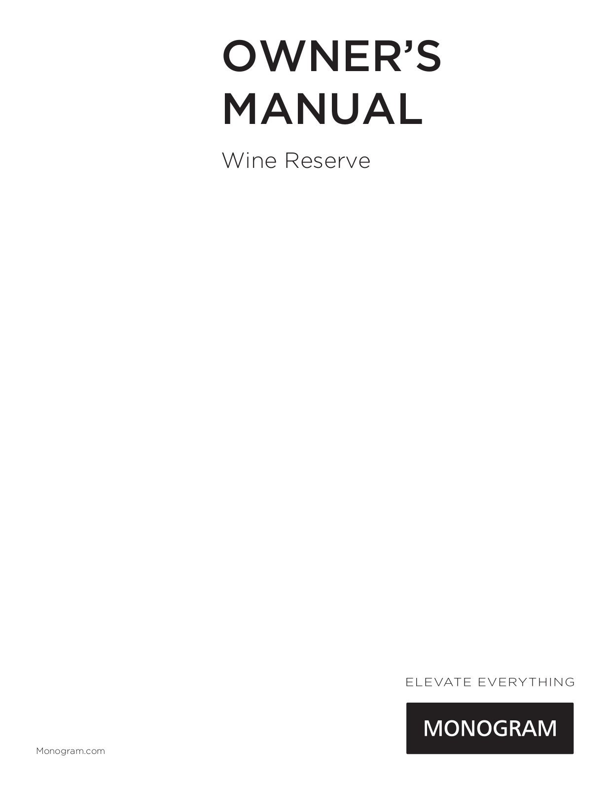 Monogram Appliances ZDWR240HBS, ZDWI240HII User Manual