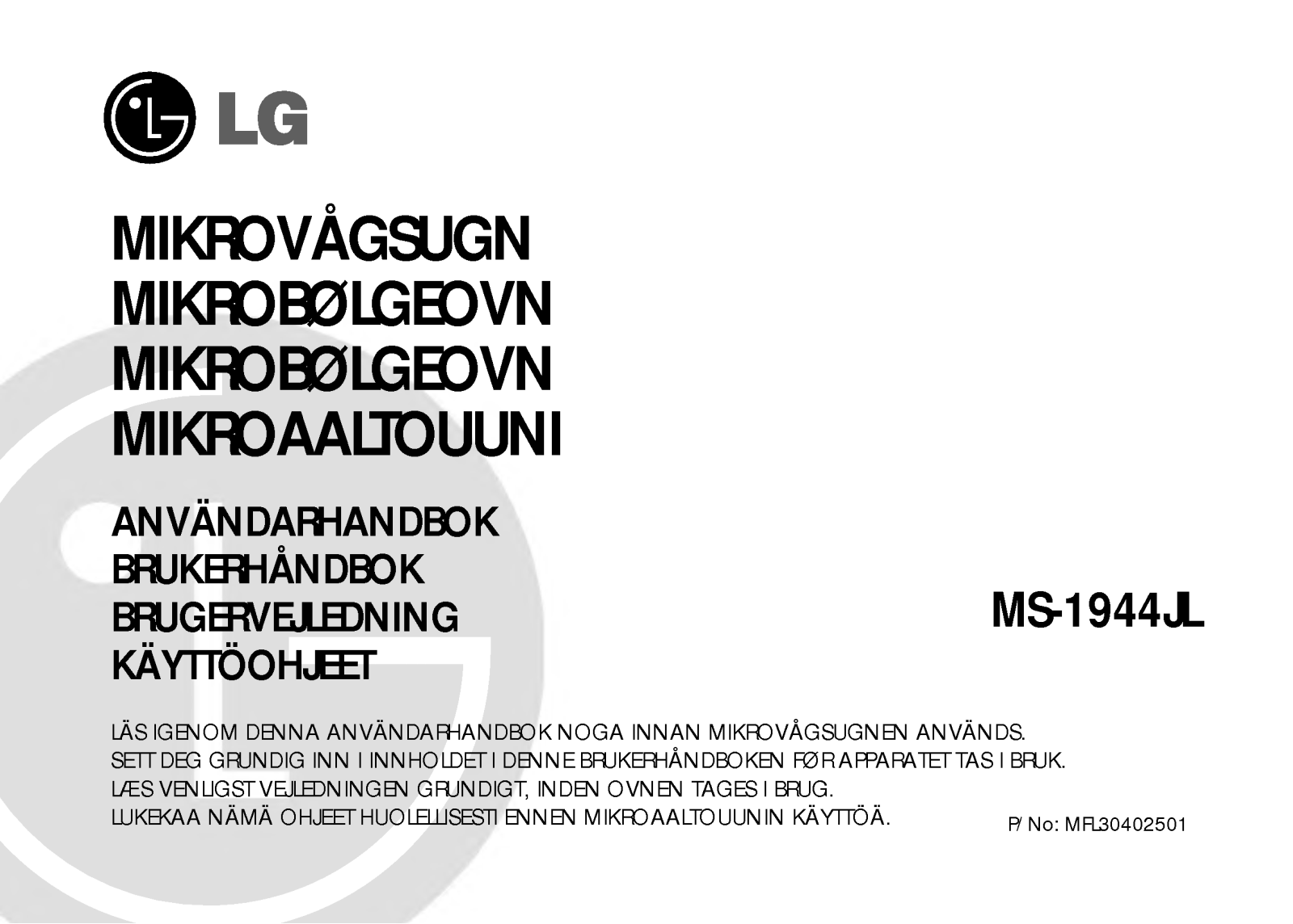 Lg MS-1944JL User Manual