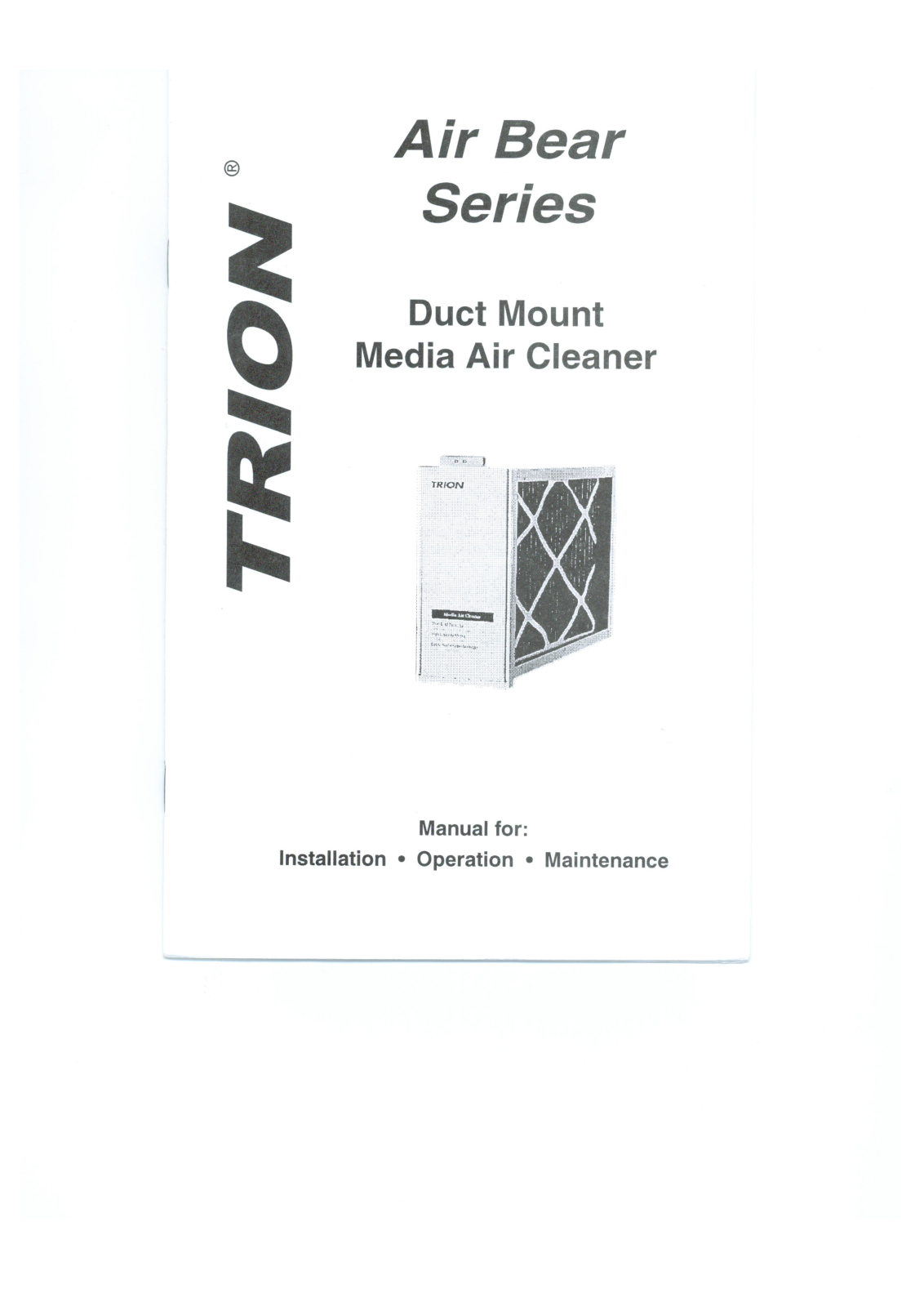 Herrmidifier Air Bear Tm, Air Bear, Air Bear - Grill Mount 1200, Air Bear - 20x20, Air Bear - Grill Mount 2000 Owner's Manual