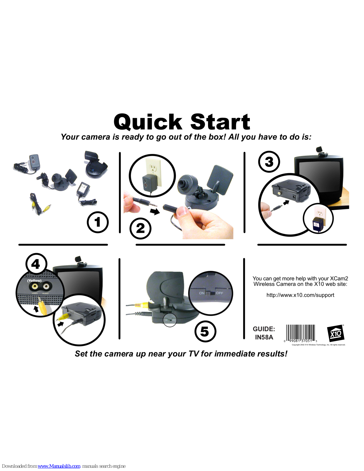 X10 IN58A Quick Start Manual