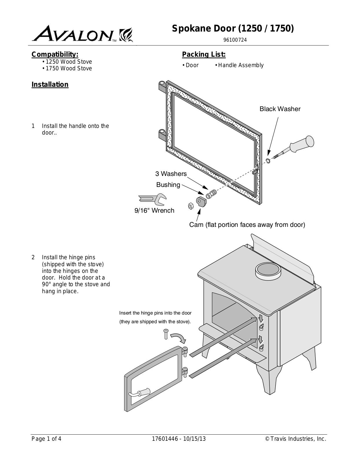 Avalon Firestyles Spokane Door User Manual