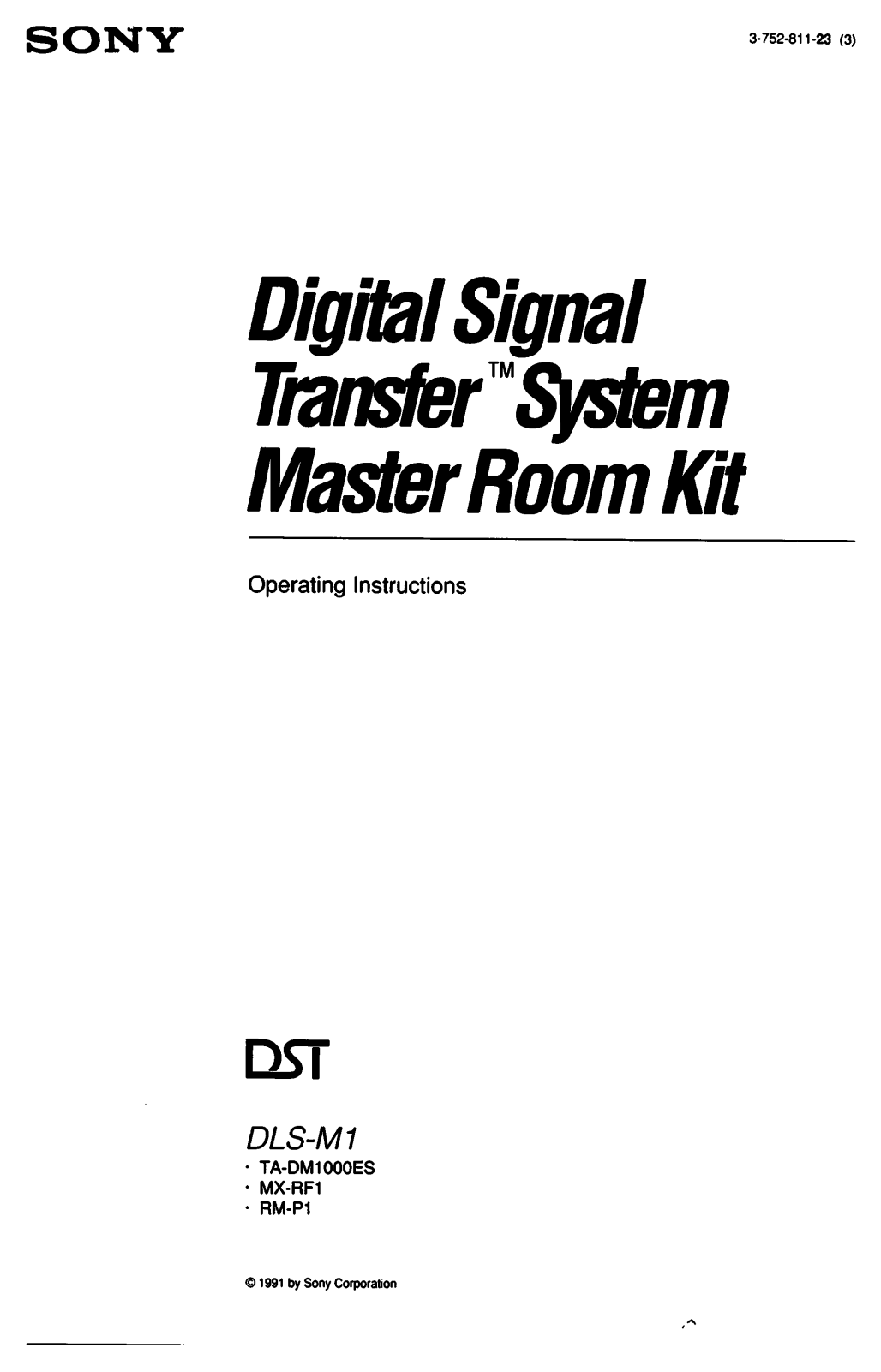 Sony DLSM1 Operating Instructions