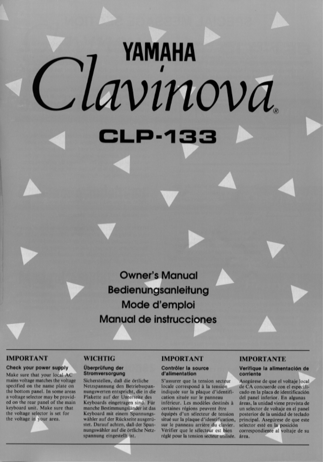 YAMAHA CLP-133 User Manual