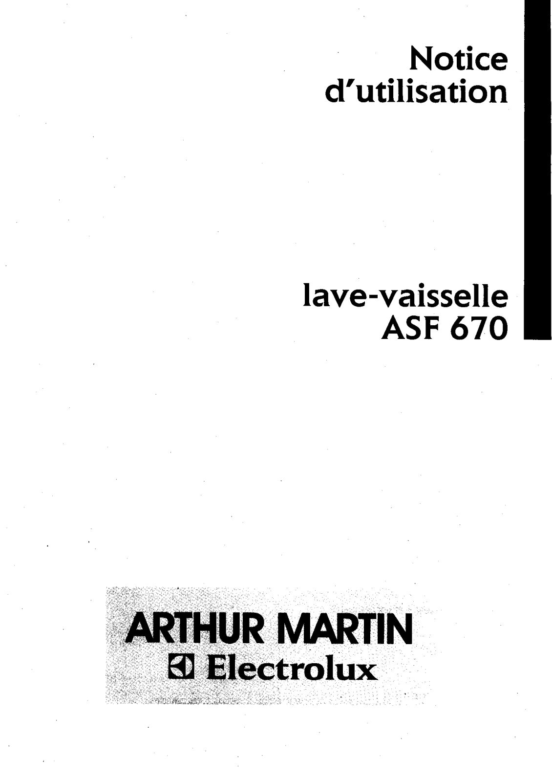 Arthur martin ASF670 User Manual