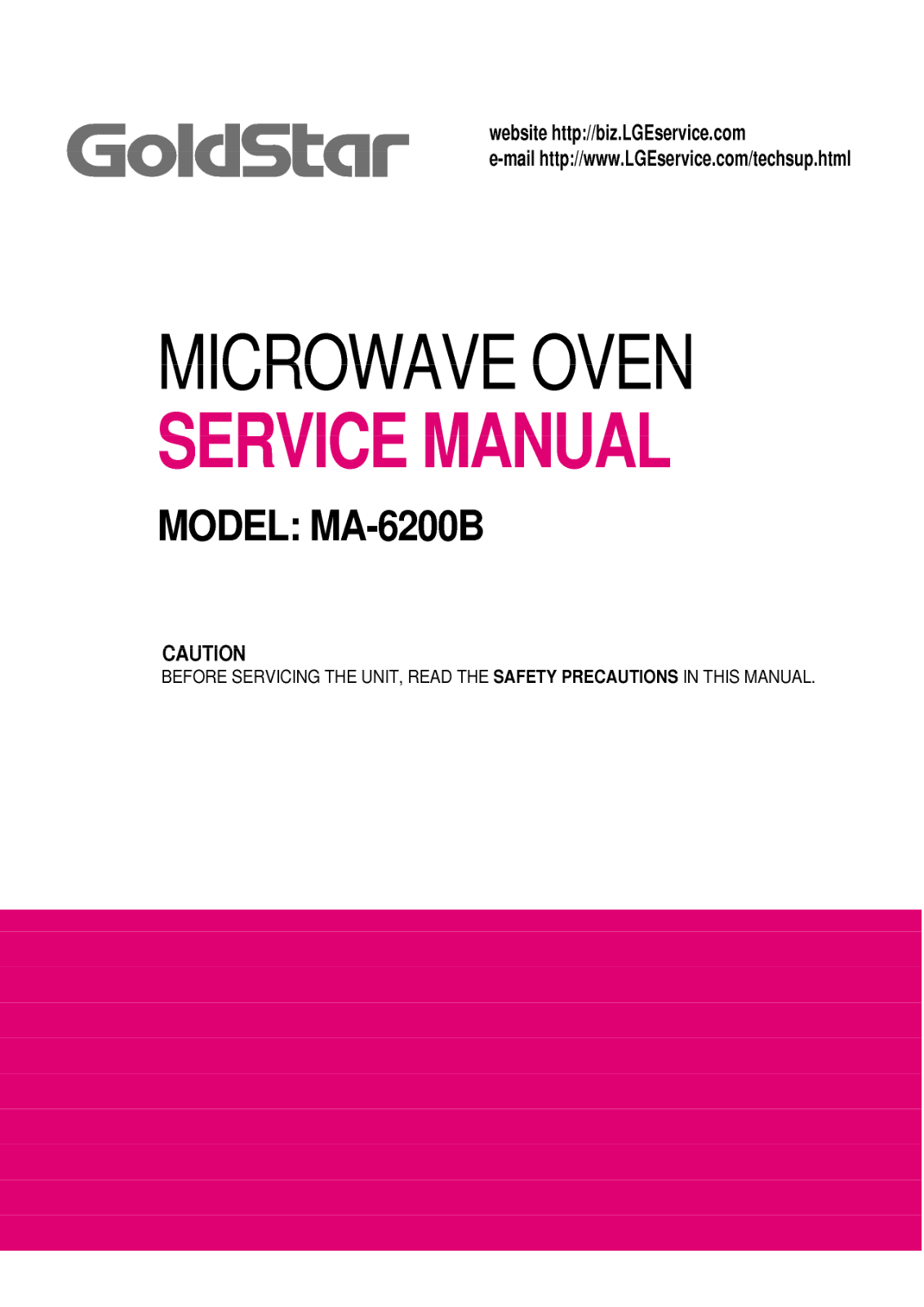 Goldstar Ma-6200b Service Manual