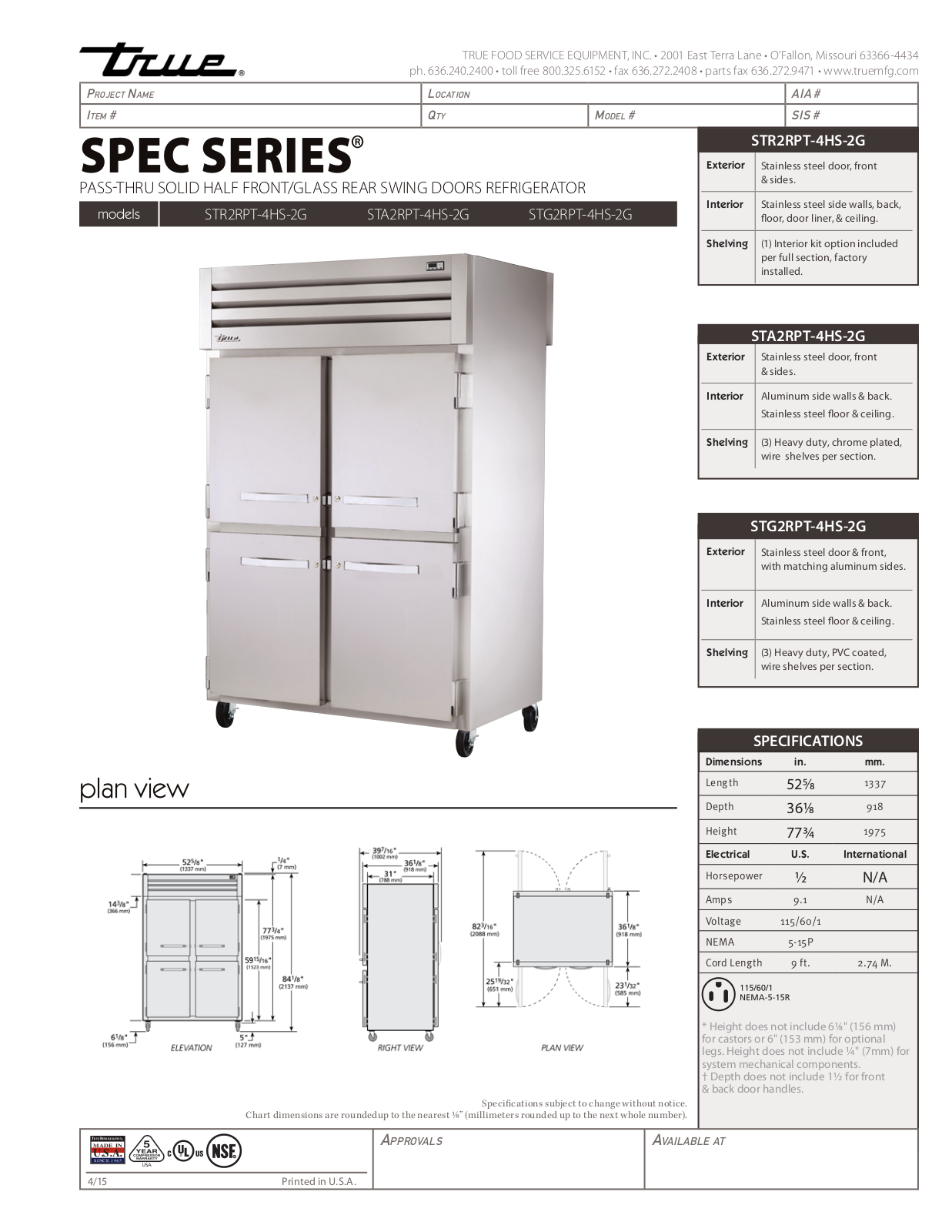 True STA2RPT-4HS-2G User Manual