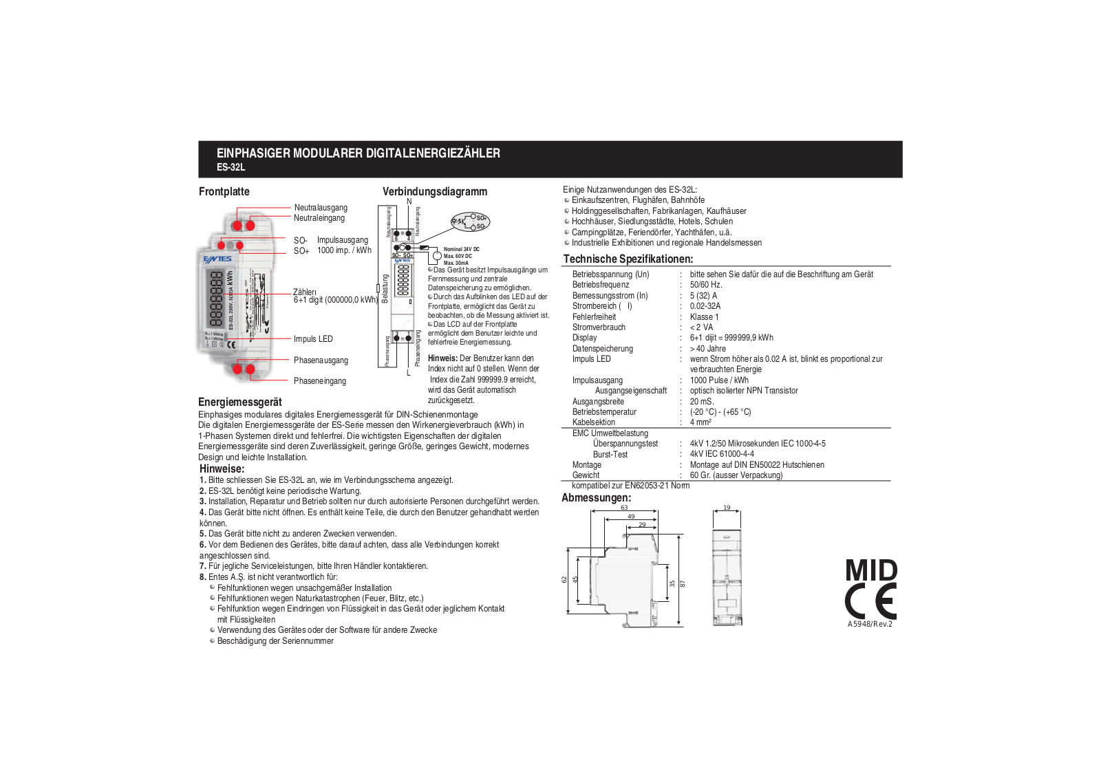 ENTES ES-32L User guide