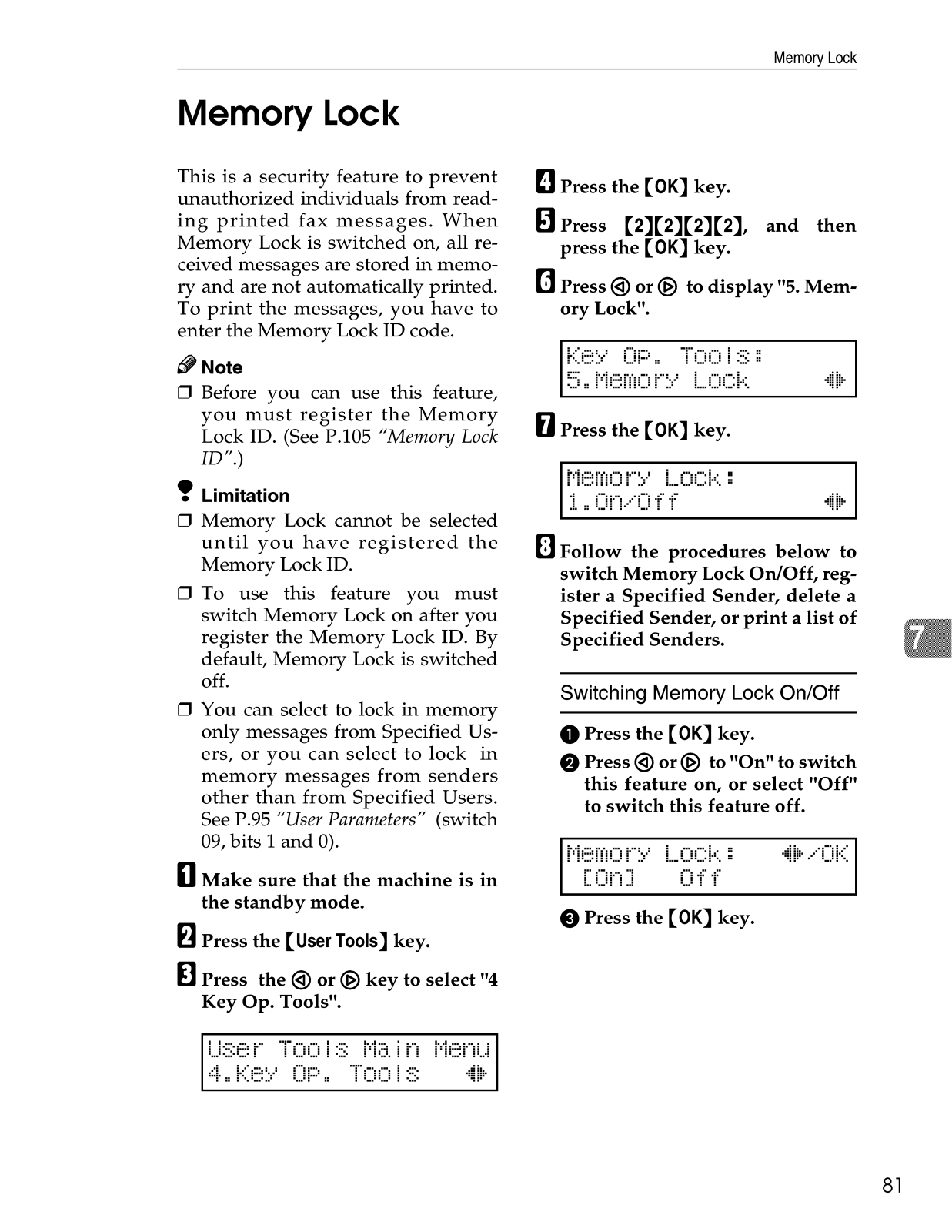 Savin 9940 Operating Instruction