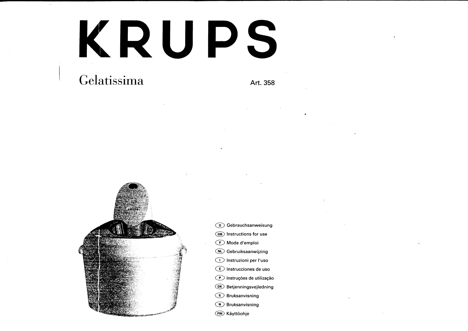 KRUPS 358 User Manual