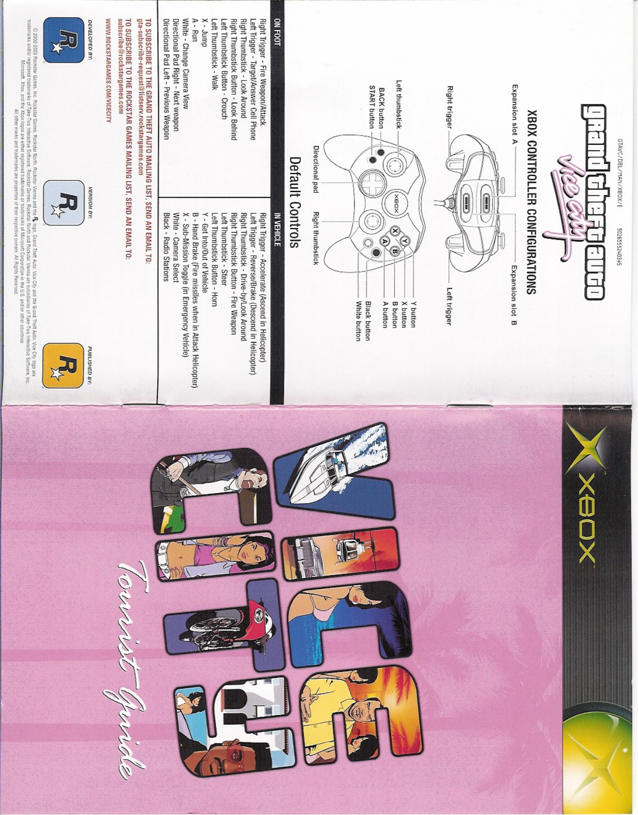 Games Microsoft XBOX GRAND THEFT AUTO-VICE CITY User Manual