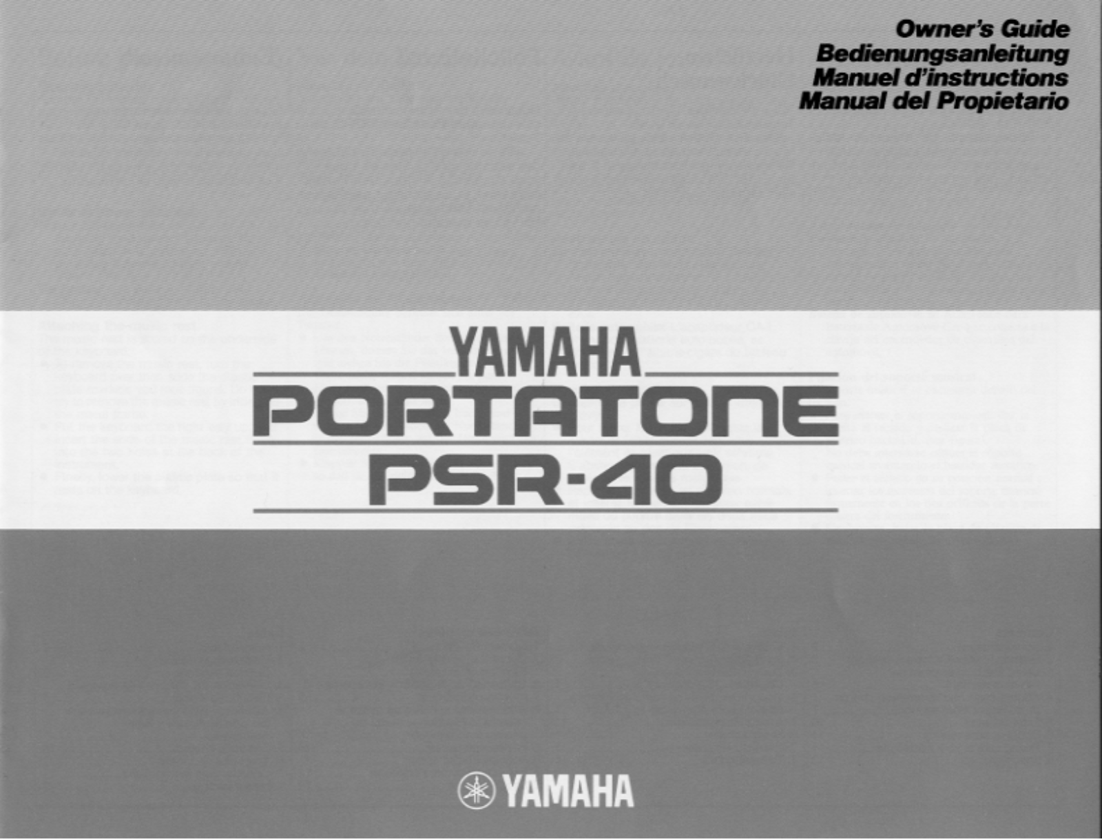 Yamaha PSR-40E, PSR-40 User Manual