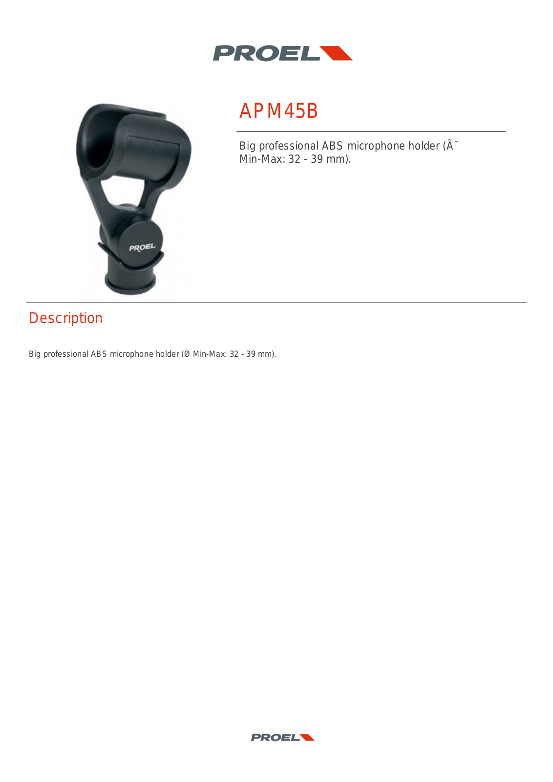 PROEL APM45B TECHNICAL SPECIFICATIONS - ManualMachine.com