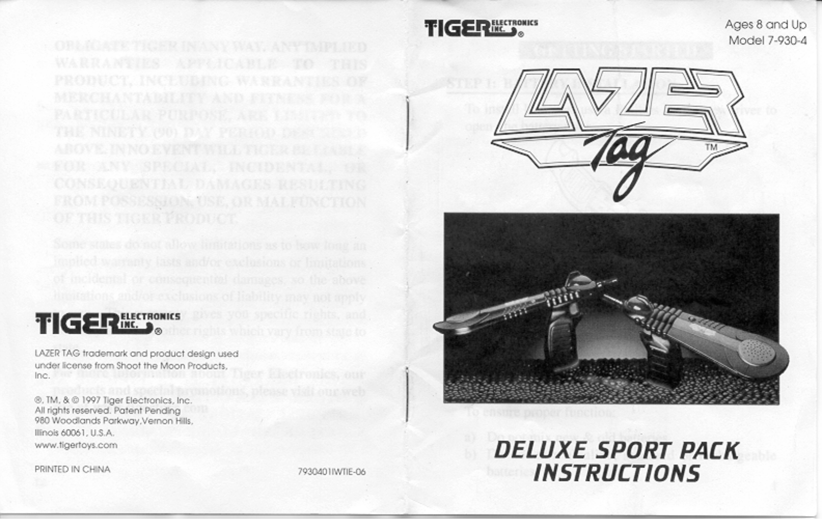 Tiger Electronics Lazer Tag User Manual