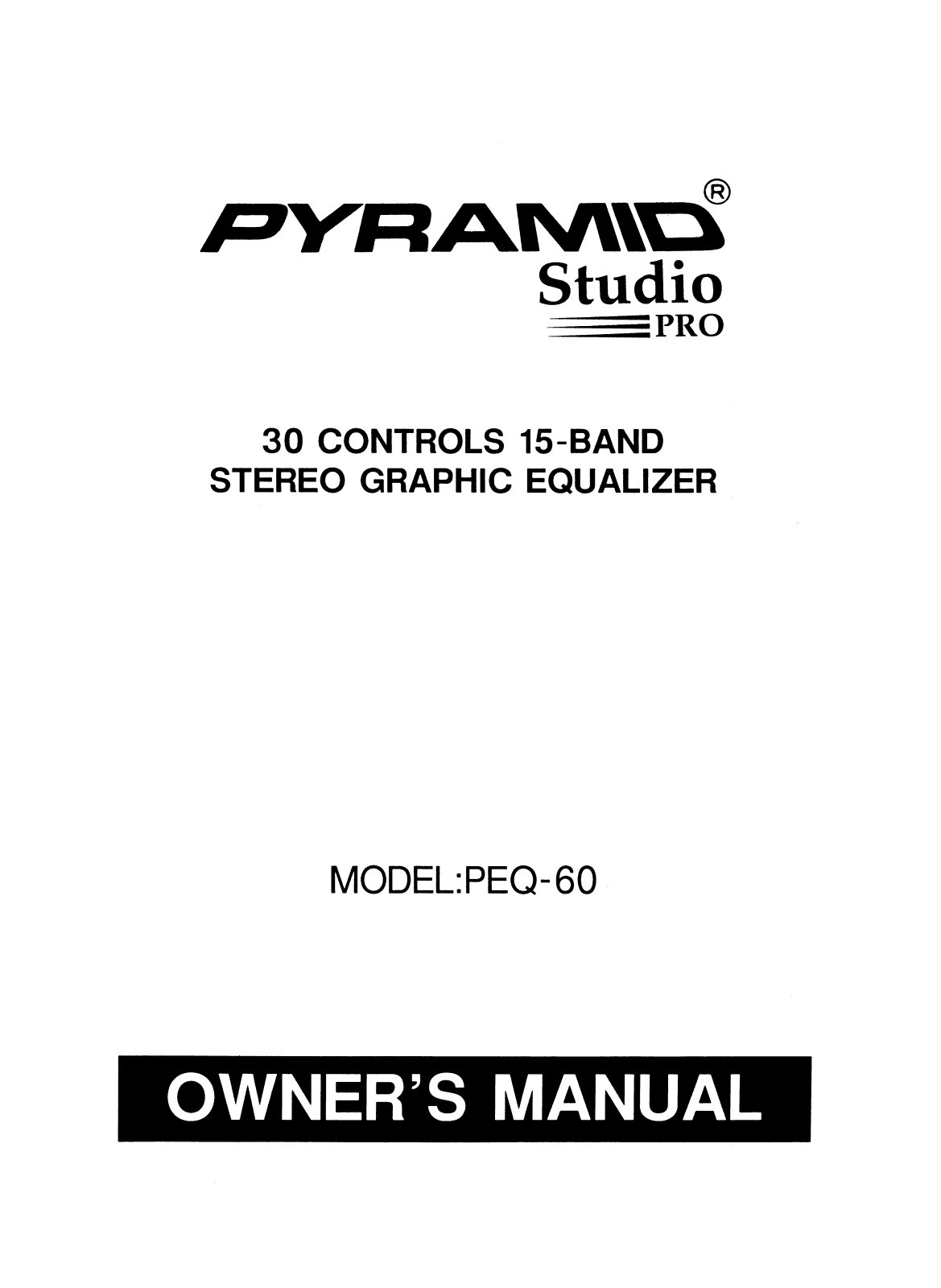 Pyramid Technologies PEQ-60 User Manual