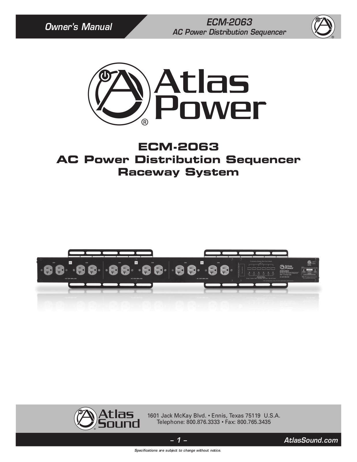 Atlas IED ECM-2063 User's Guide