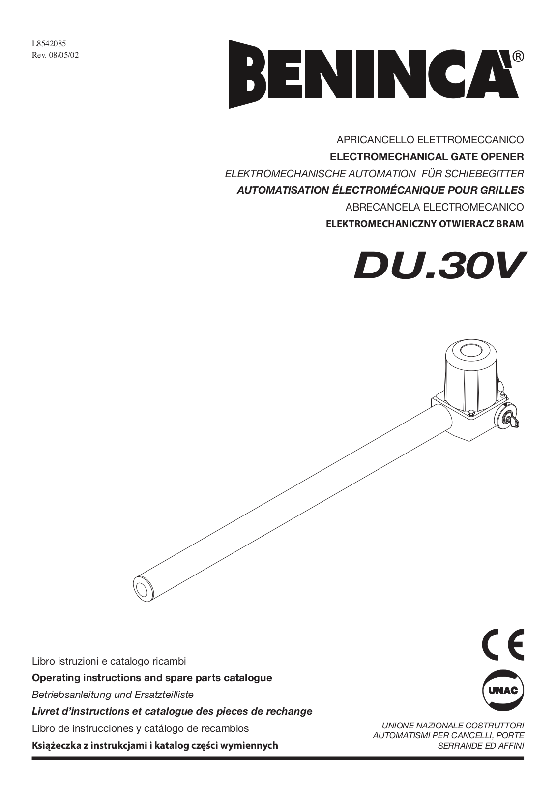 Beninca DU30V User Manual