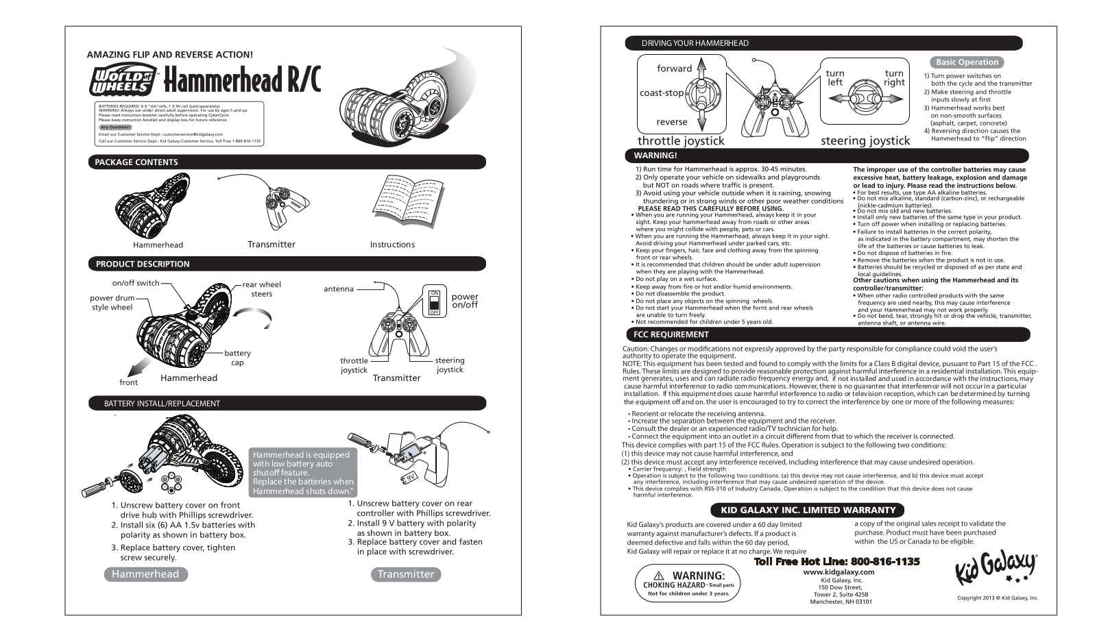 Kid Galaxy HAMMER49R User Manual