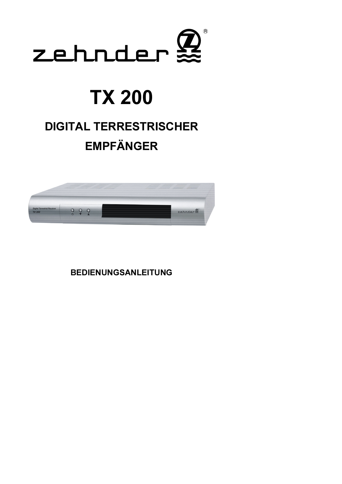 Zehnder TX 200 User Manual