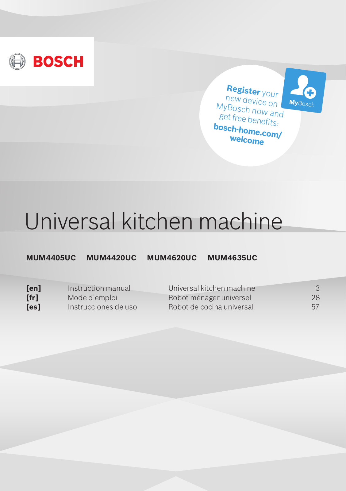 Bosch MUM4405UC Instruction manual