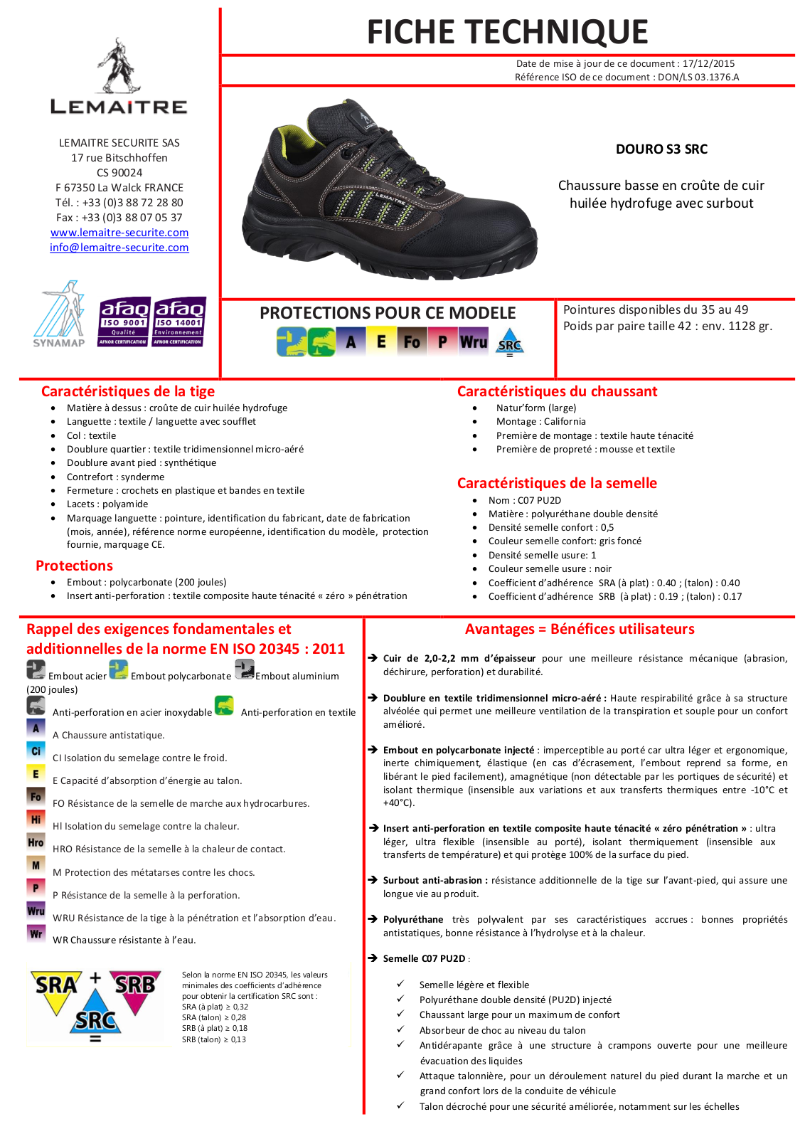 Lemaitre DOURO S3 SRC Specification - ManualMachine.com