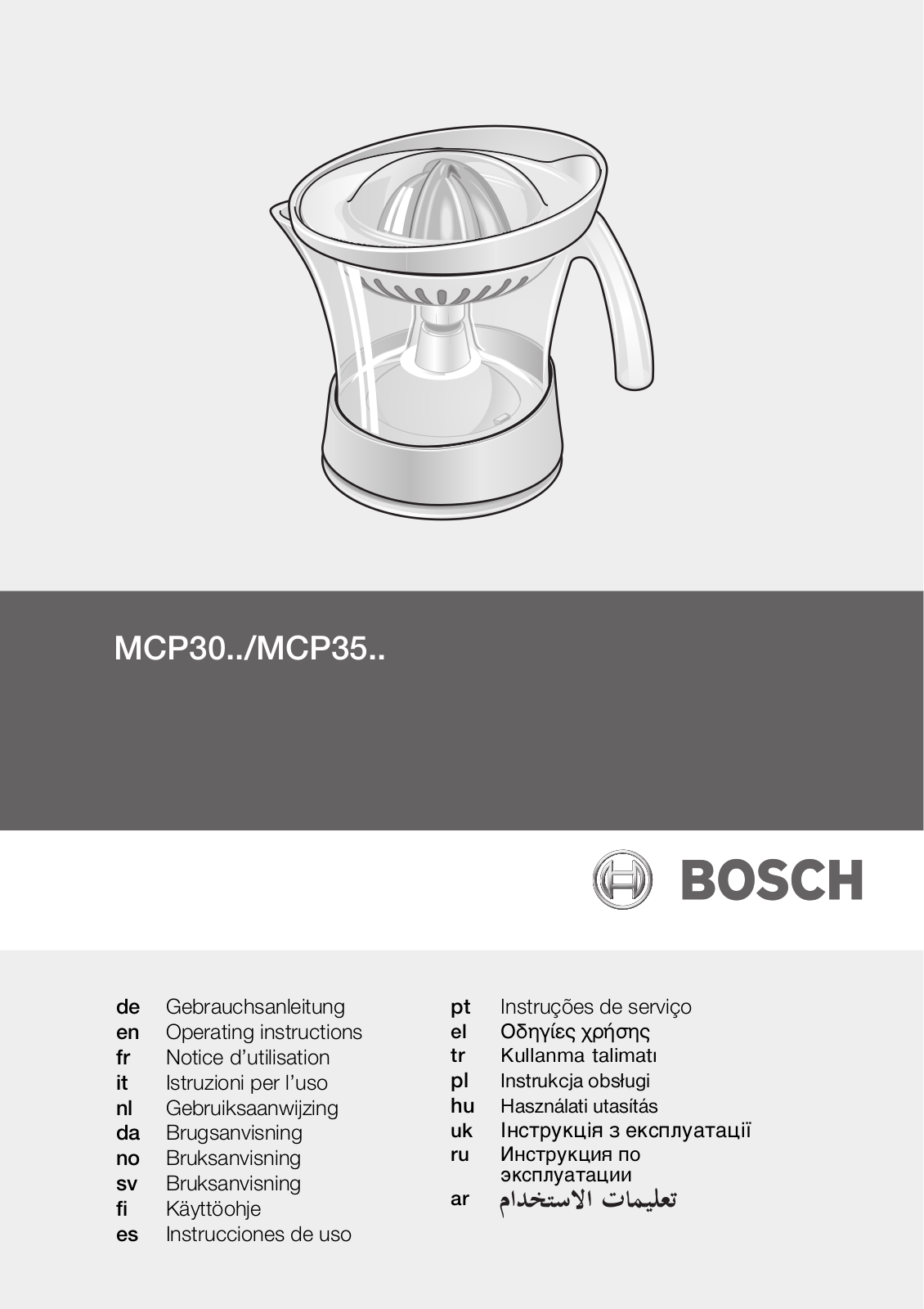 BOSCH MCP 3507 User Manual
