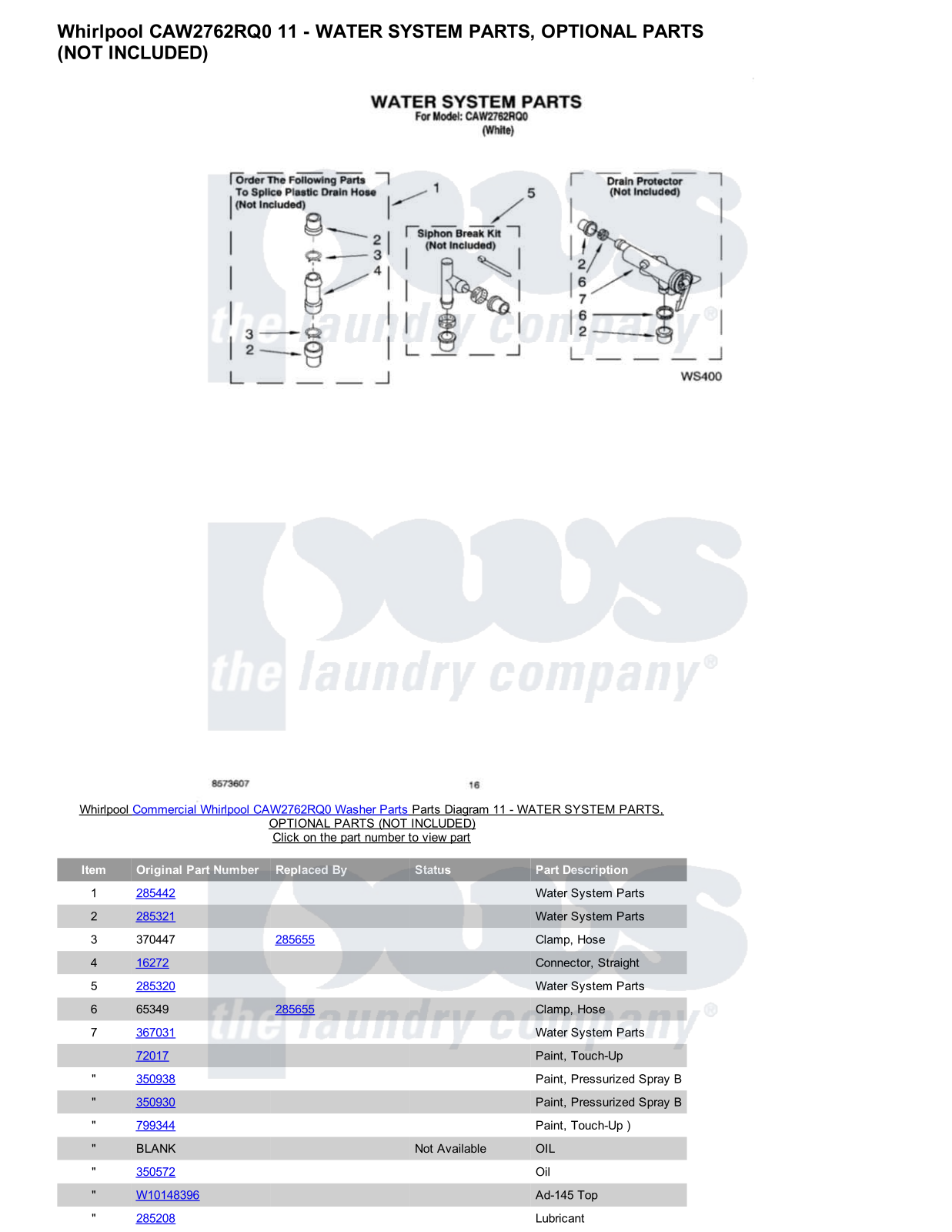 Whirlpool CAW2762RQ0 Parts Diagram