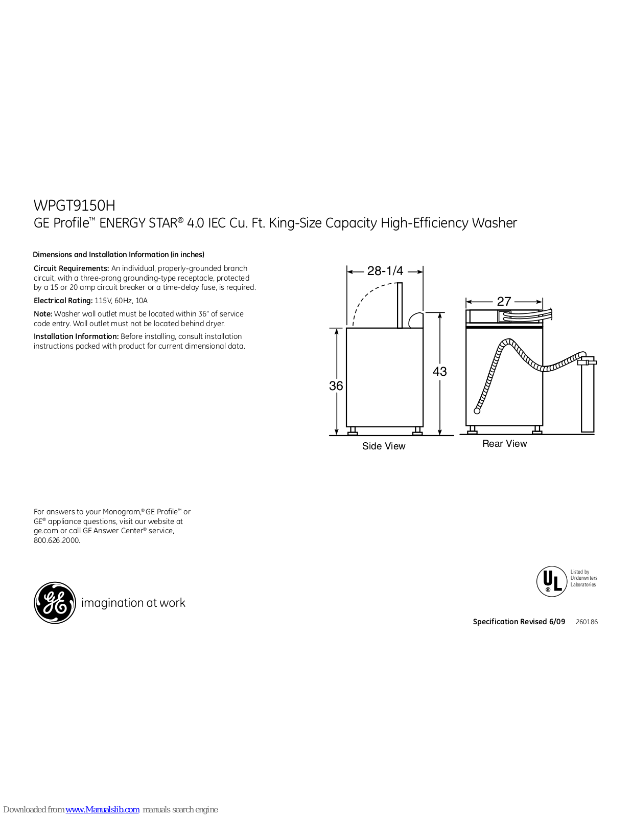 GE WPGT9150HWW - Profile 27