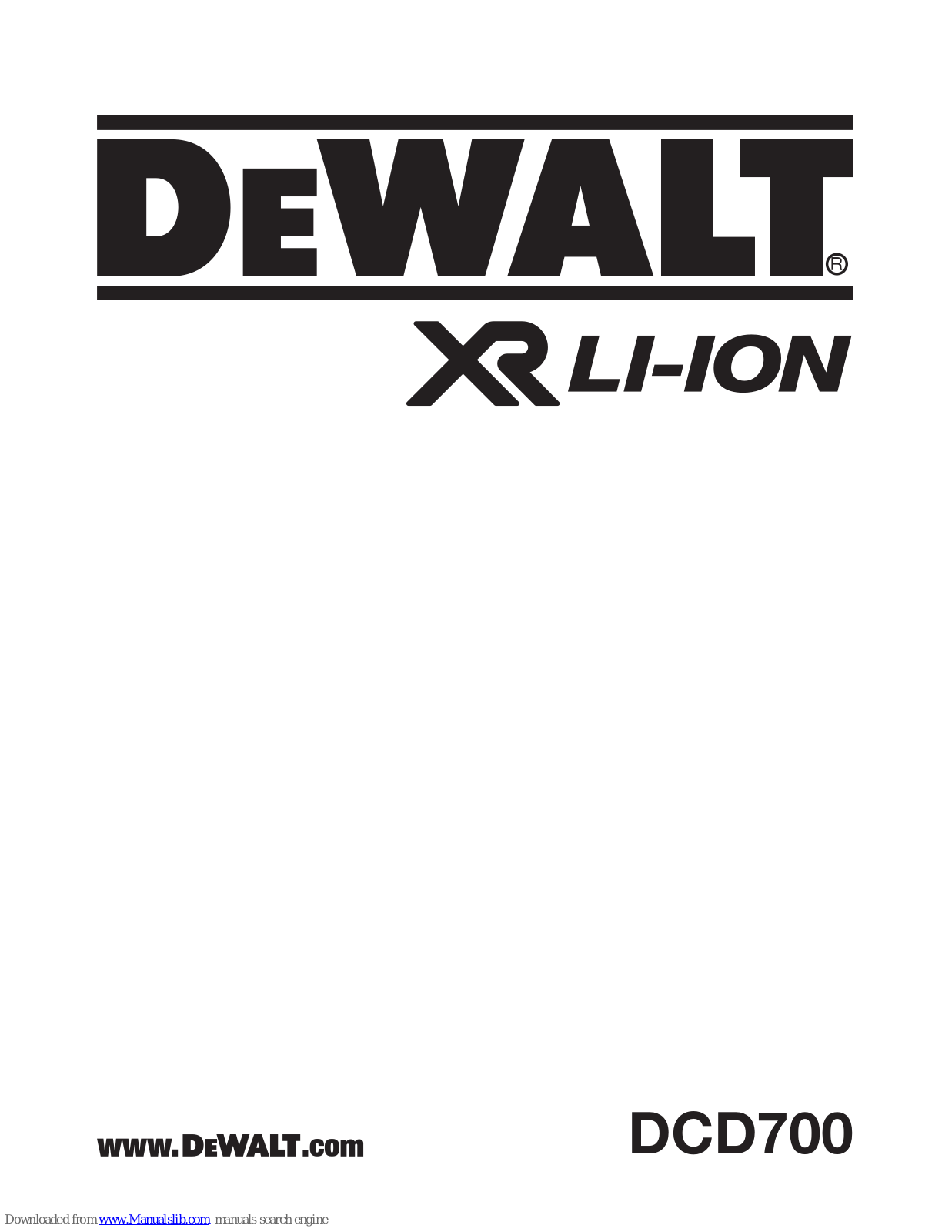 DeWalt DCD700 Original Instructions Manual