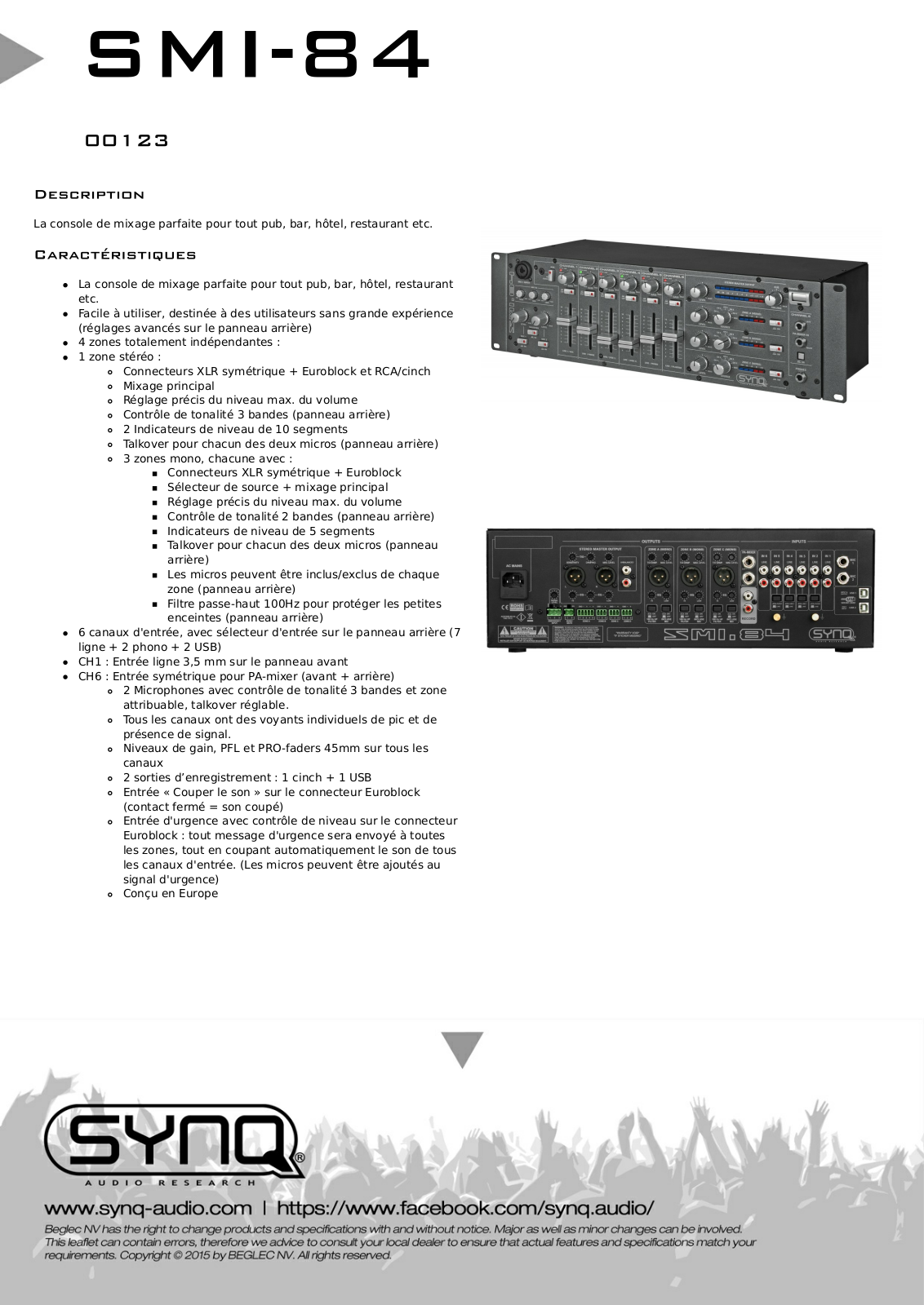 Synq SMI-84 Data Sheet - ManualMachine.com