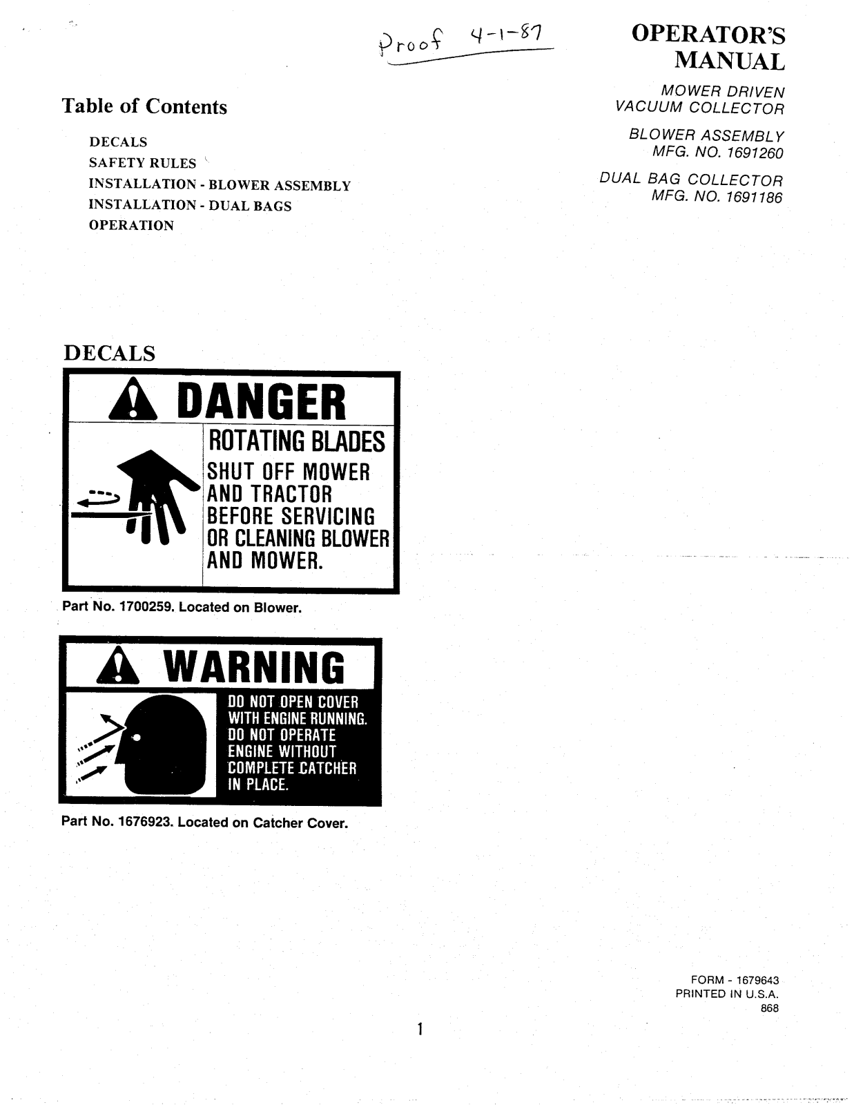 Snapper 1691186 User Manual