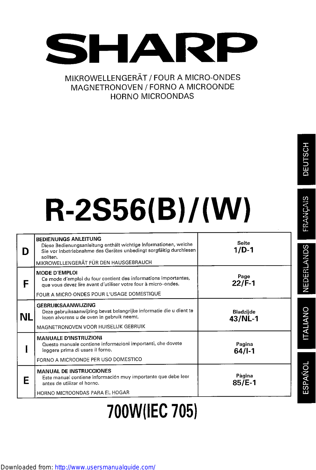 SHARP R-2S56 User Manual