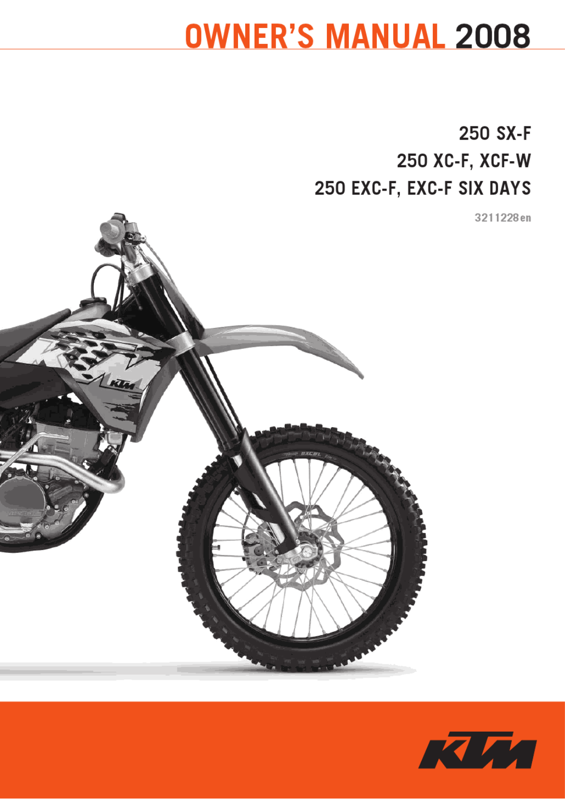 KTM 250 Universal 2008 Owner's manual