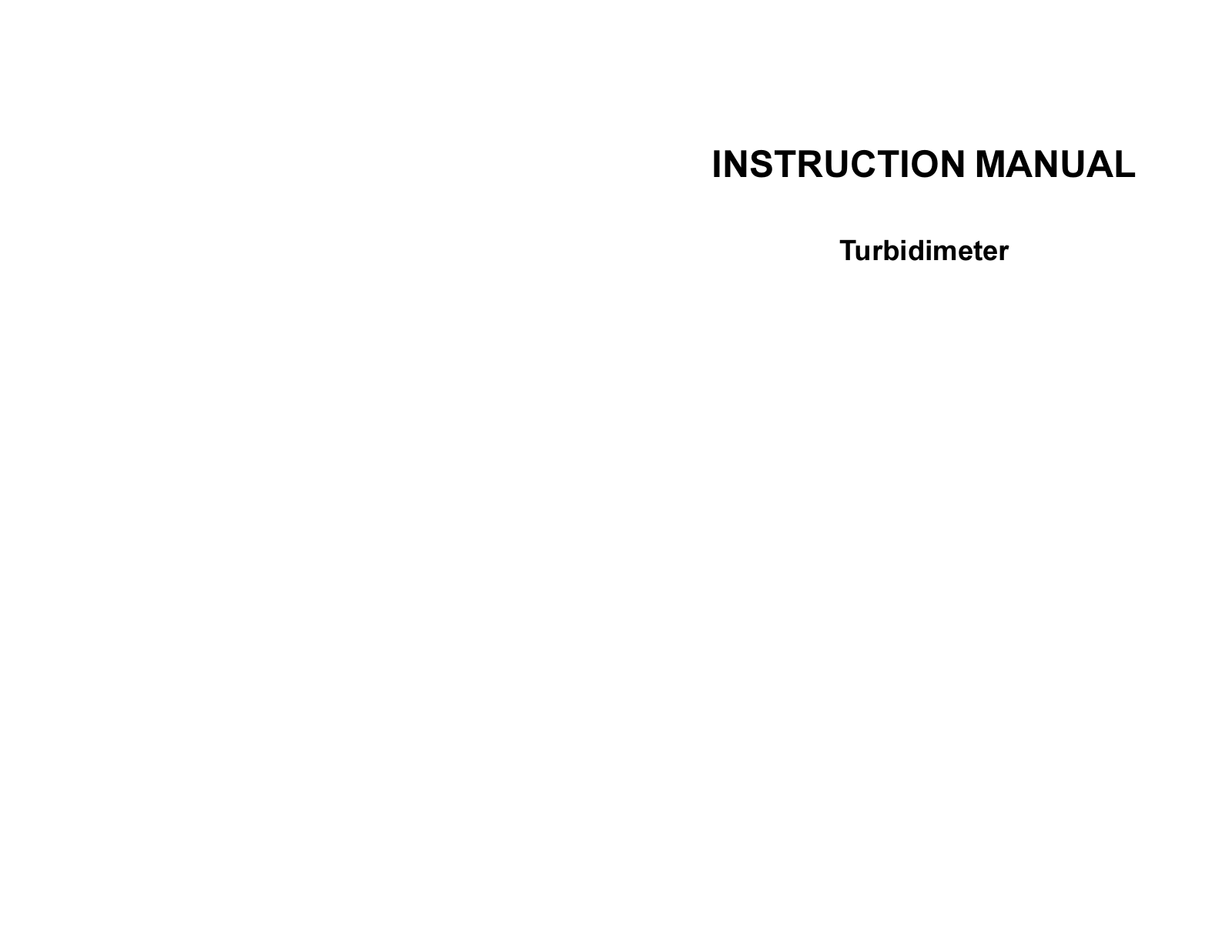 Cole-Parmer Turbidimeter Instruction Manual