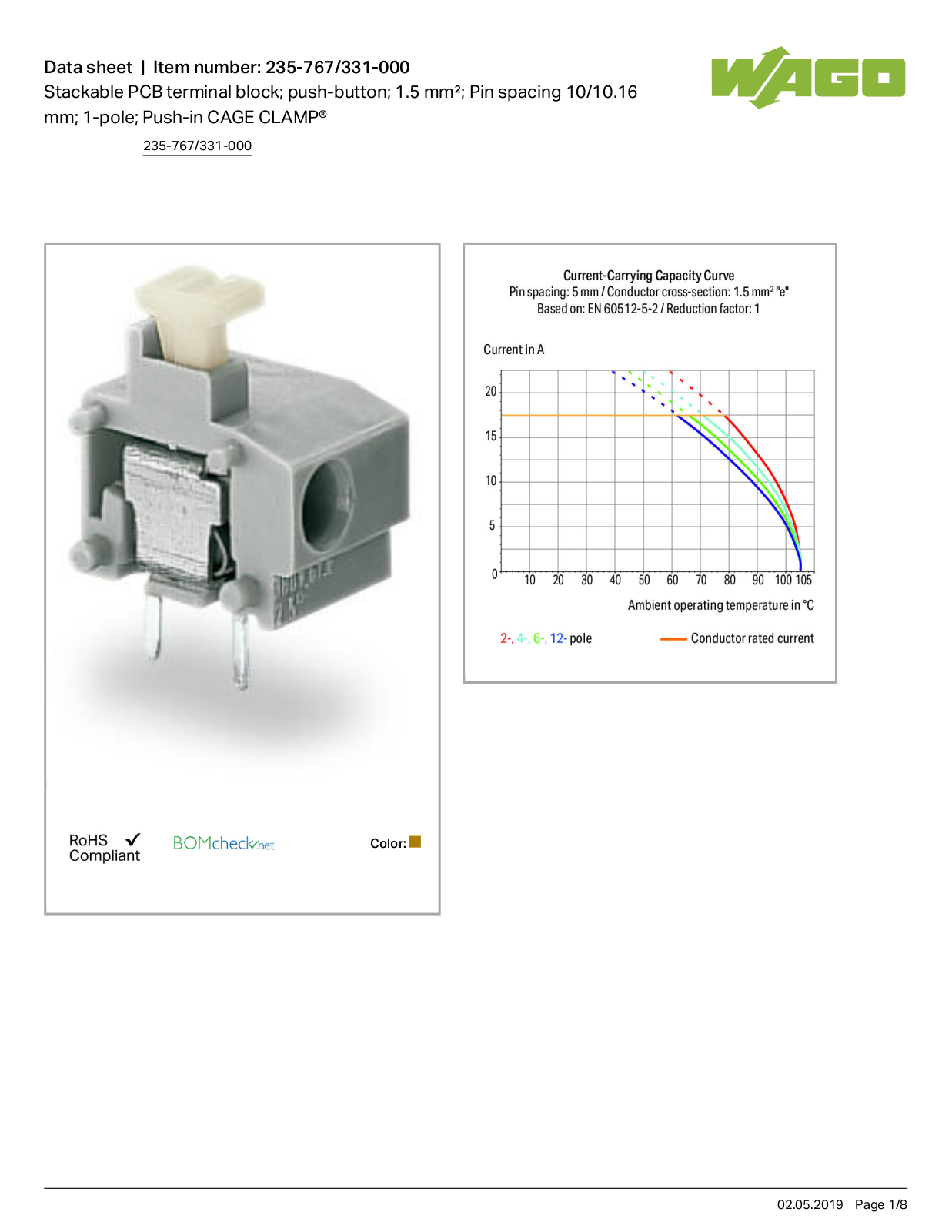 Wago 235-767/331-000 Data Sheet