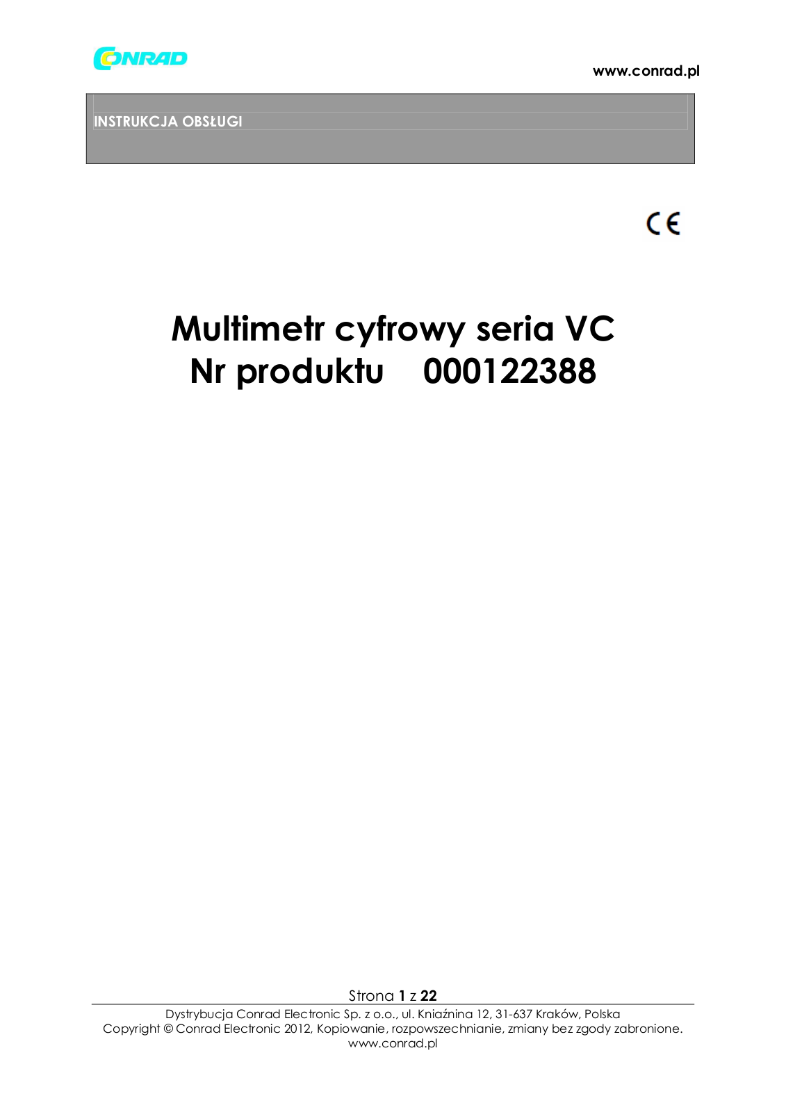 VOLTCRAFT VC1008 User guide