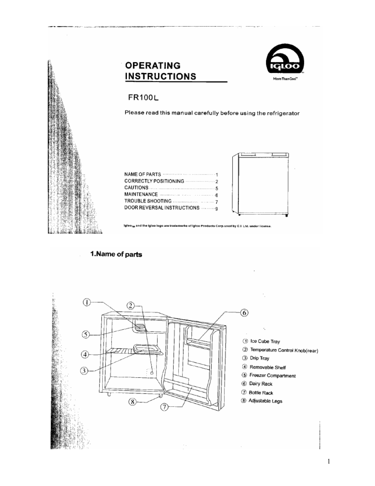 CURTIS FR100 User Manual