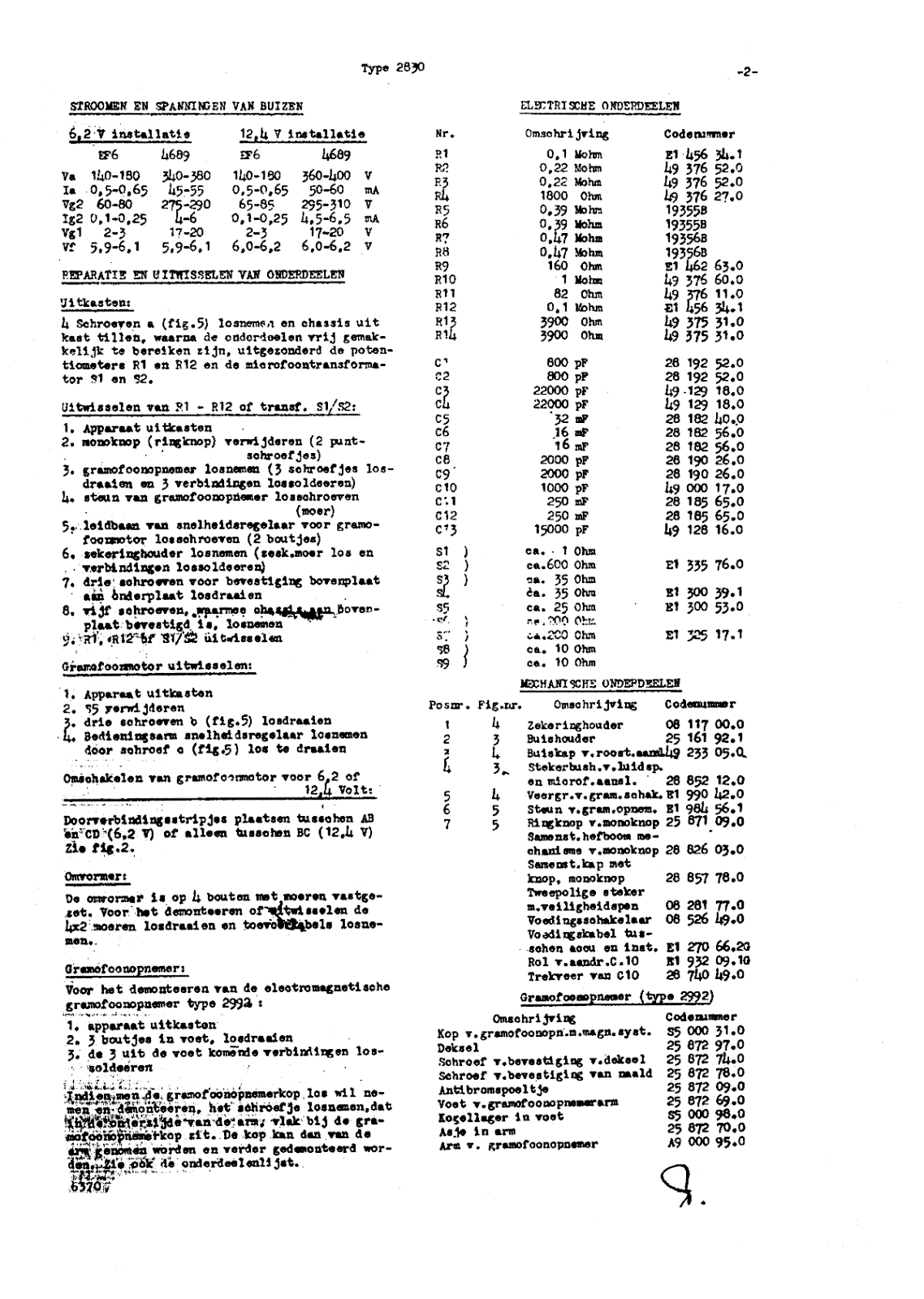 Philips 2830 Schematic