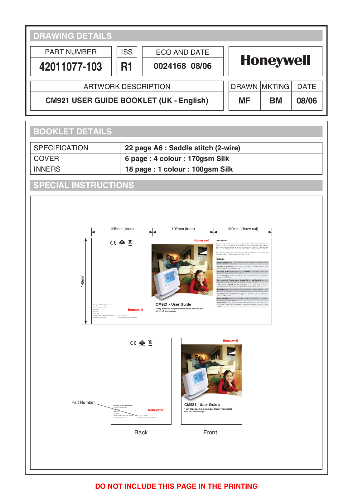 Honeywell CM921 User Guide