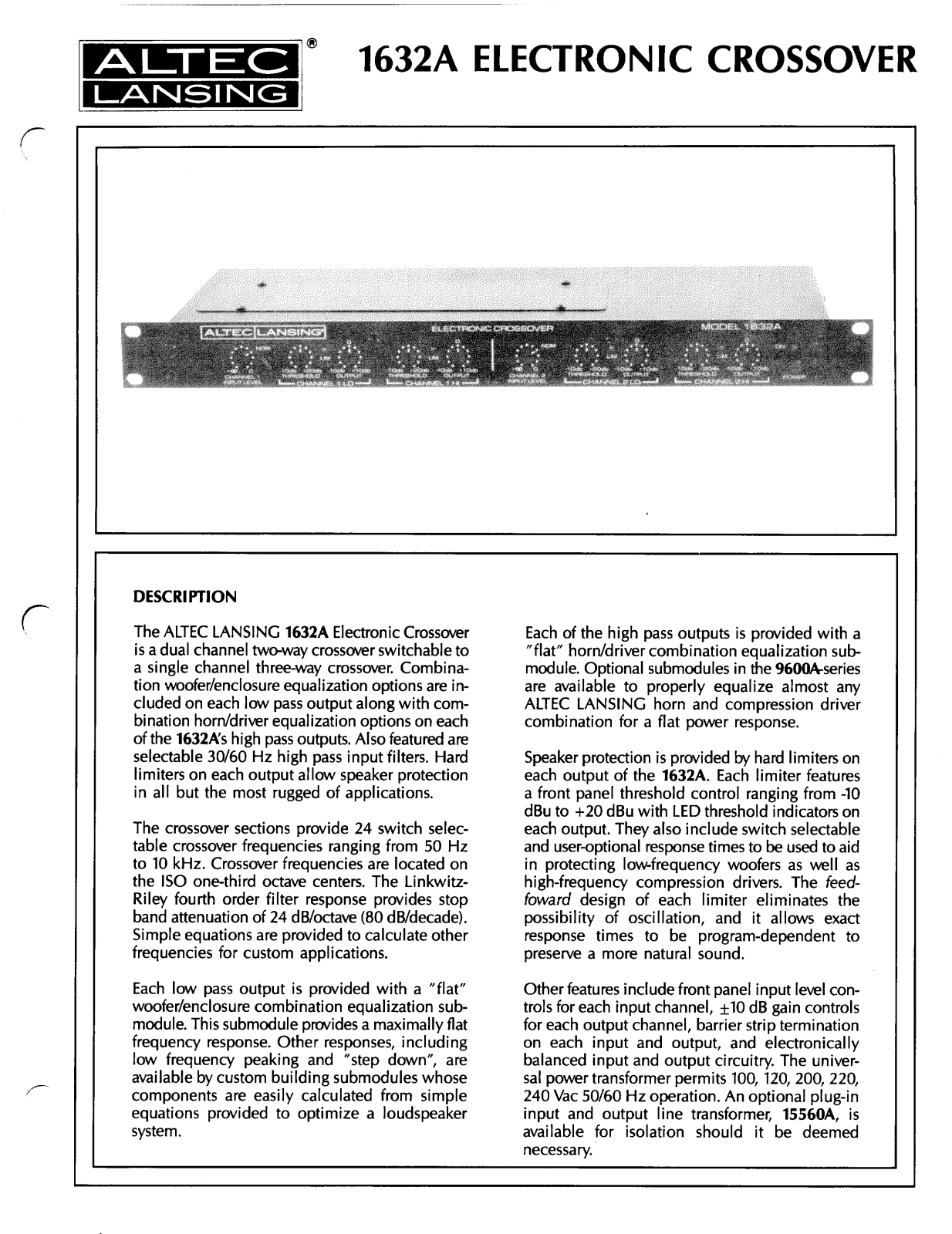 Altec Lansing 1632C User Manual