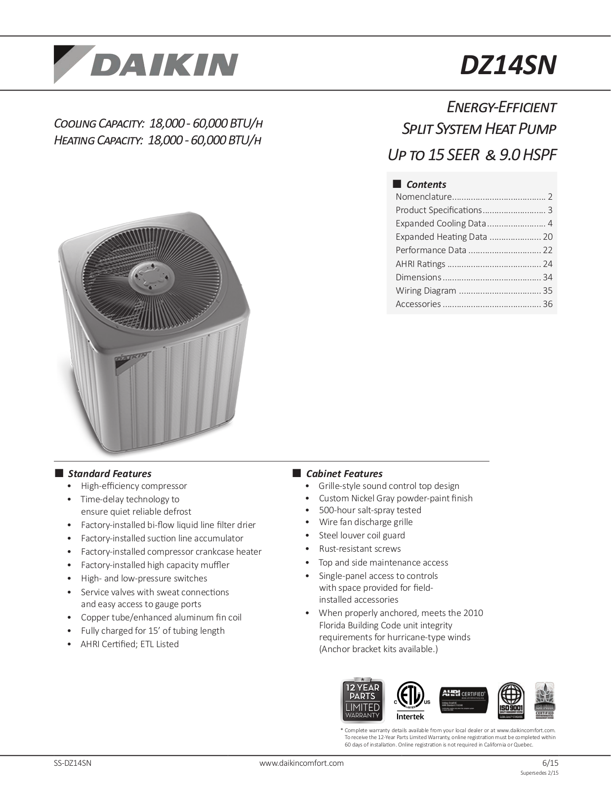 Goodman DZ14SN0241A User Manual