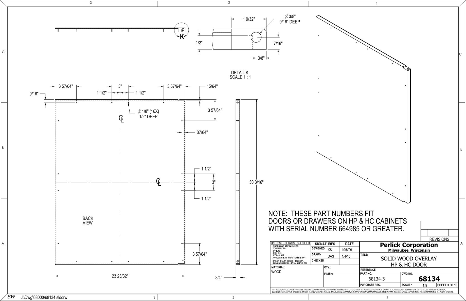 Perlick HC24WB32L, HC24WB32R Overlay