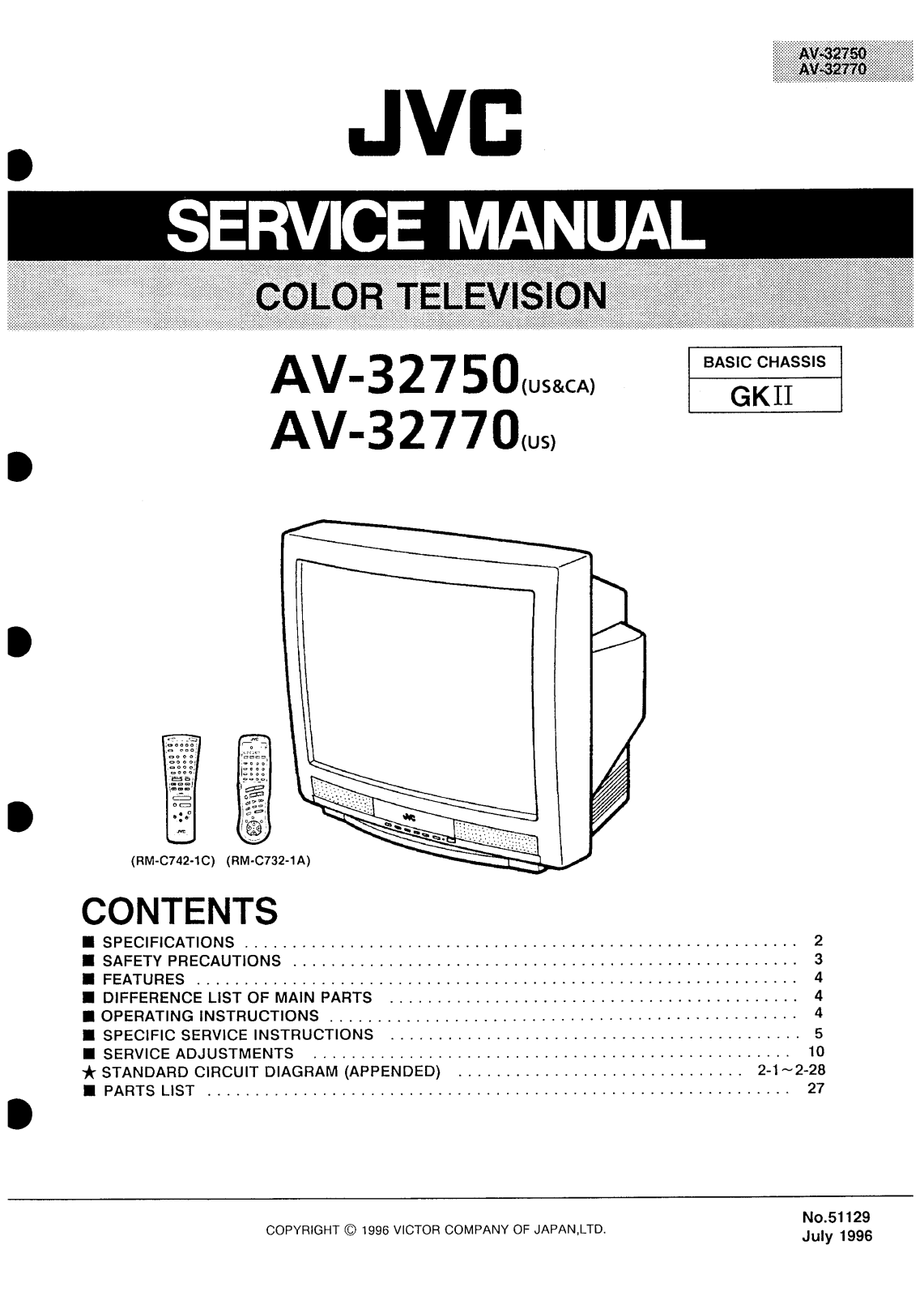 JVC AV-32750, AV-32770 Schematic