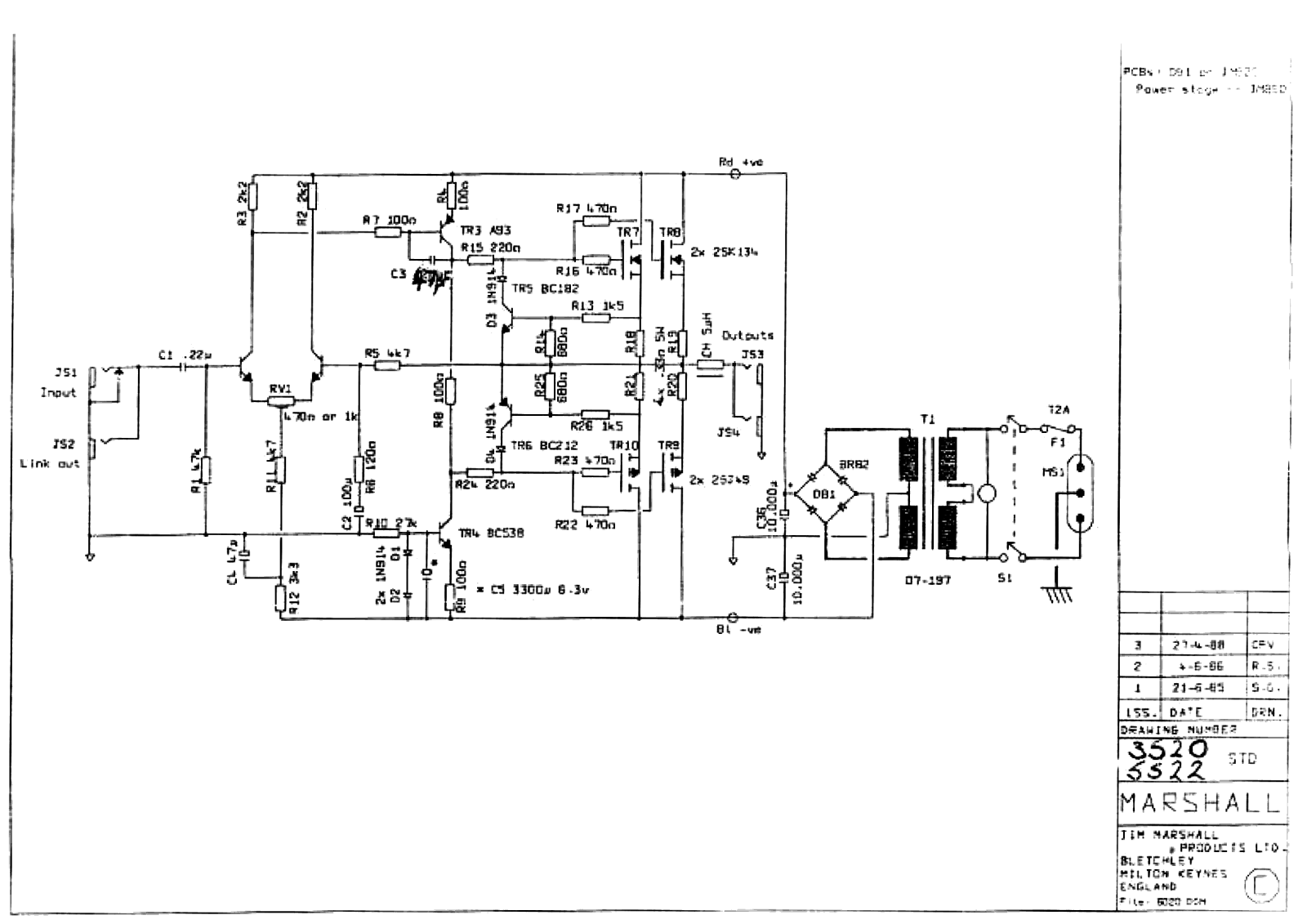 Marshall 5522-Pwr Schematic