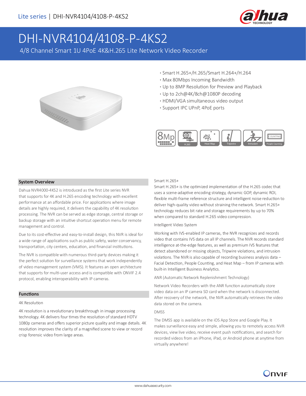 Dahua NVR4104-P-4KS2 User Manual