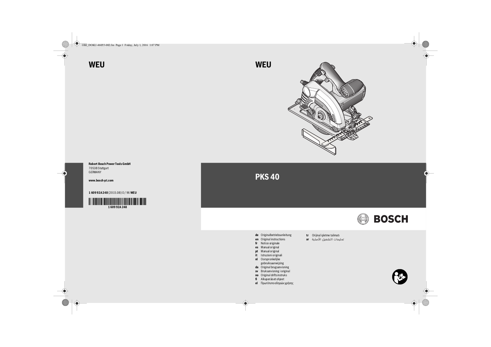 Bosch PKS 40 Service Manual